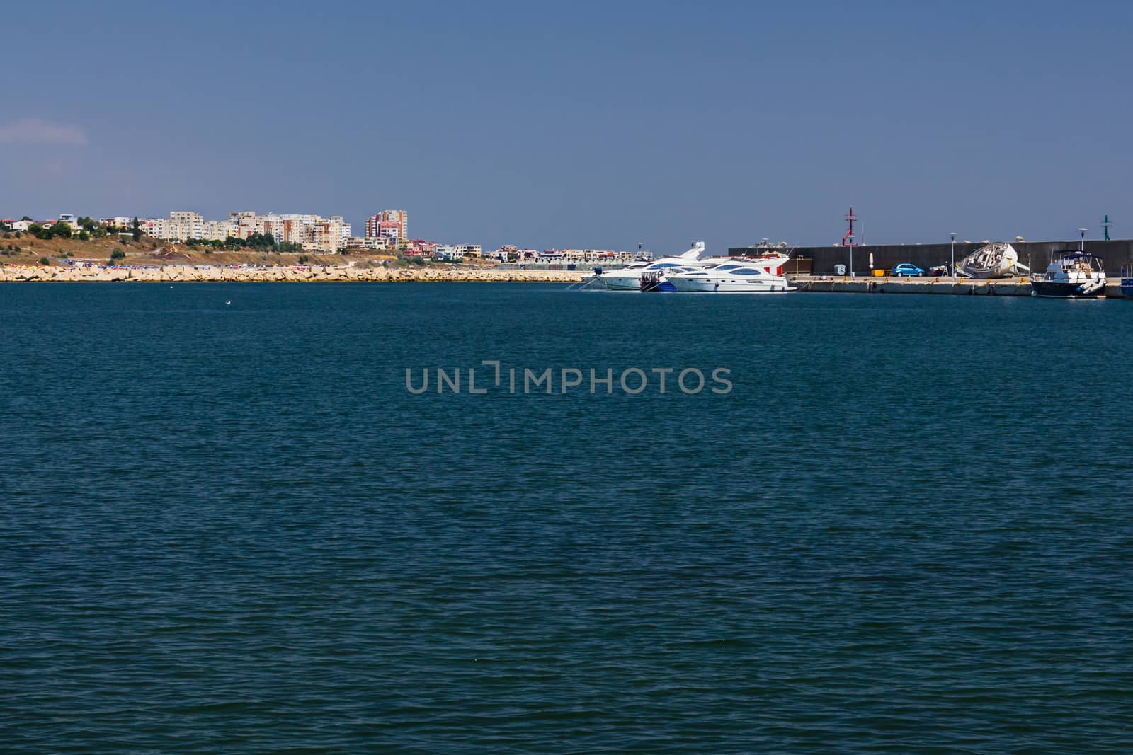 Summer in Constanta Romania at Tomis harbor 