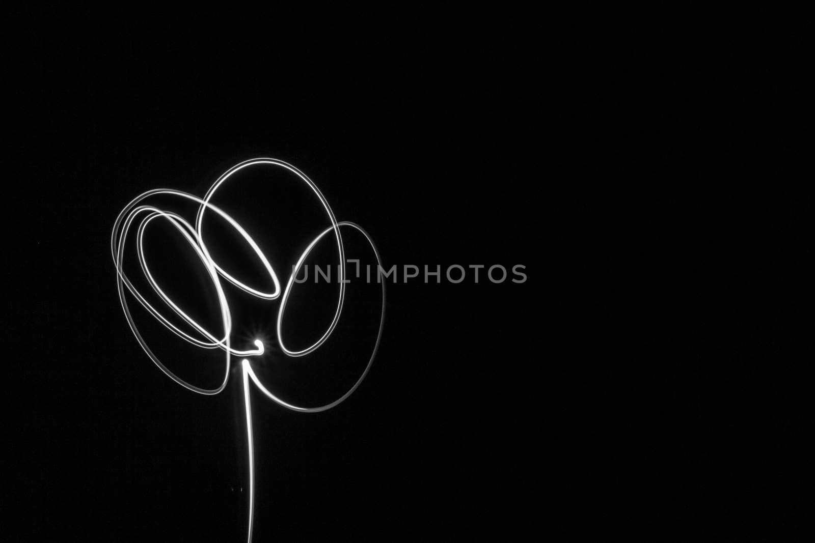 Abstract white lines on black background