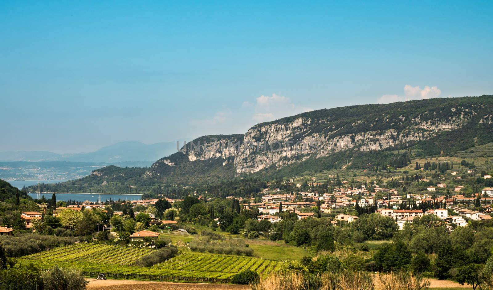 Garda lake and Garda city views from the hills by Isaac74