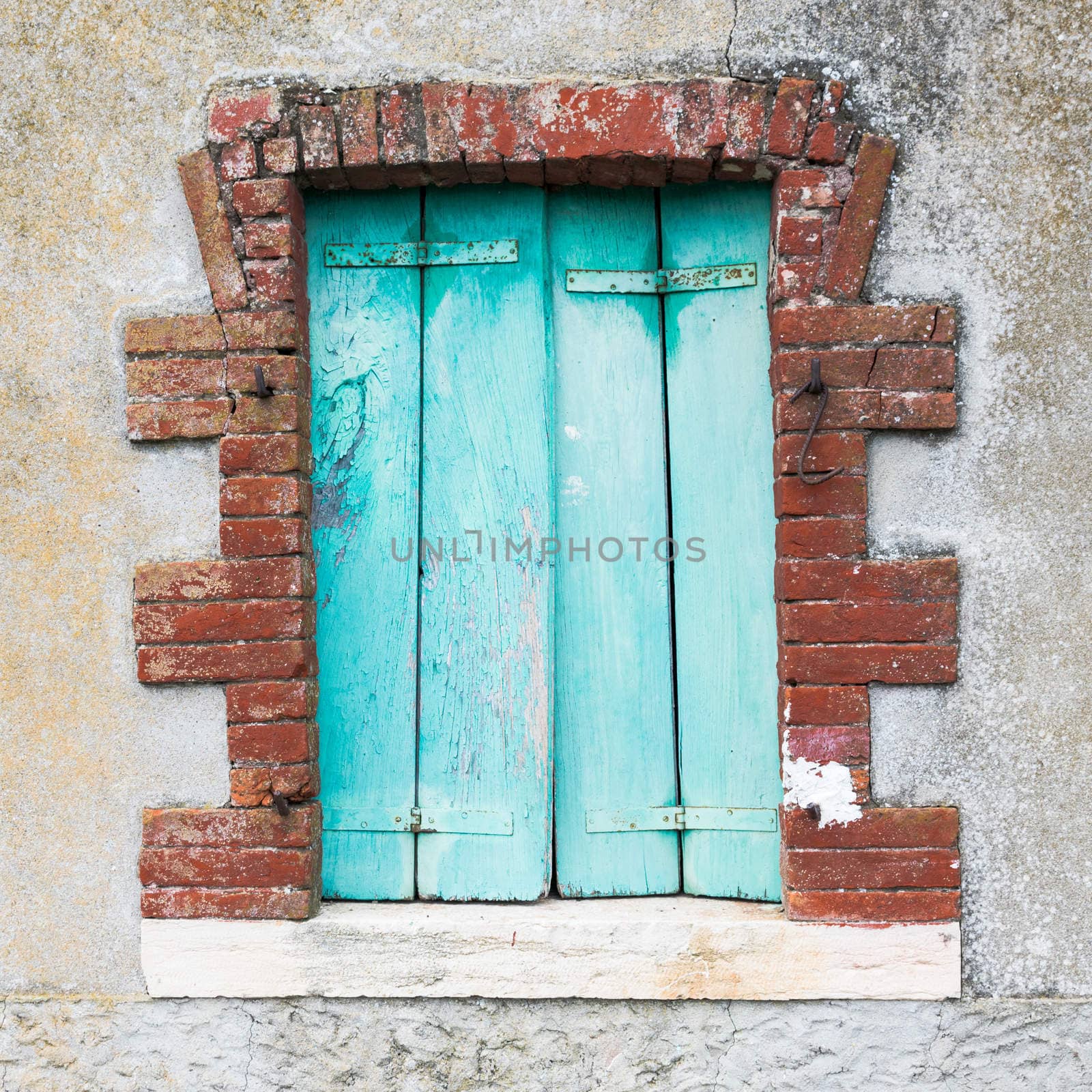 Window of a farmhouse with red brick frame. by Isaac74