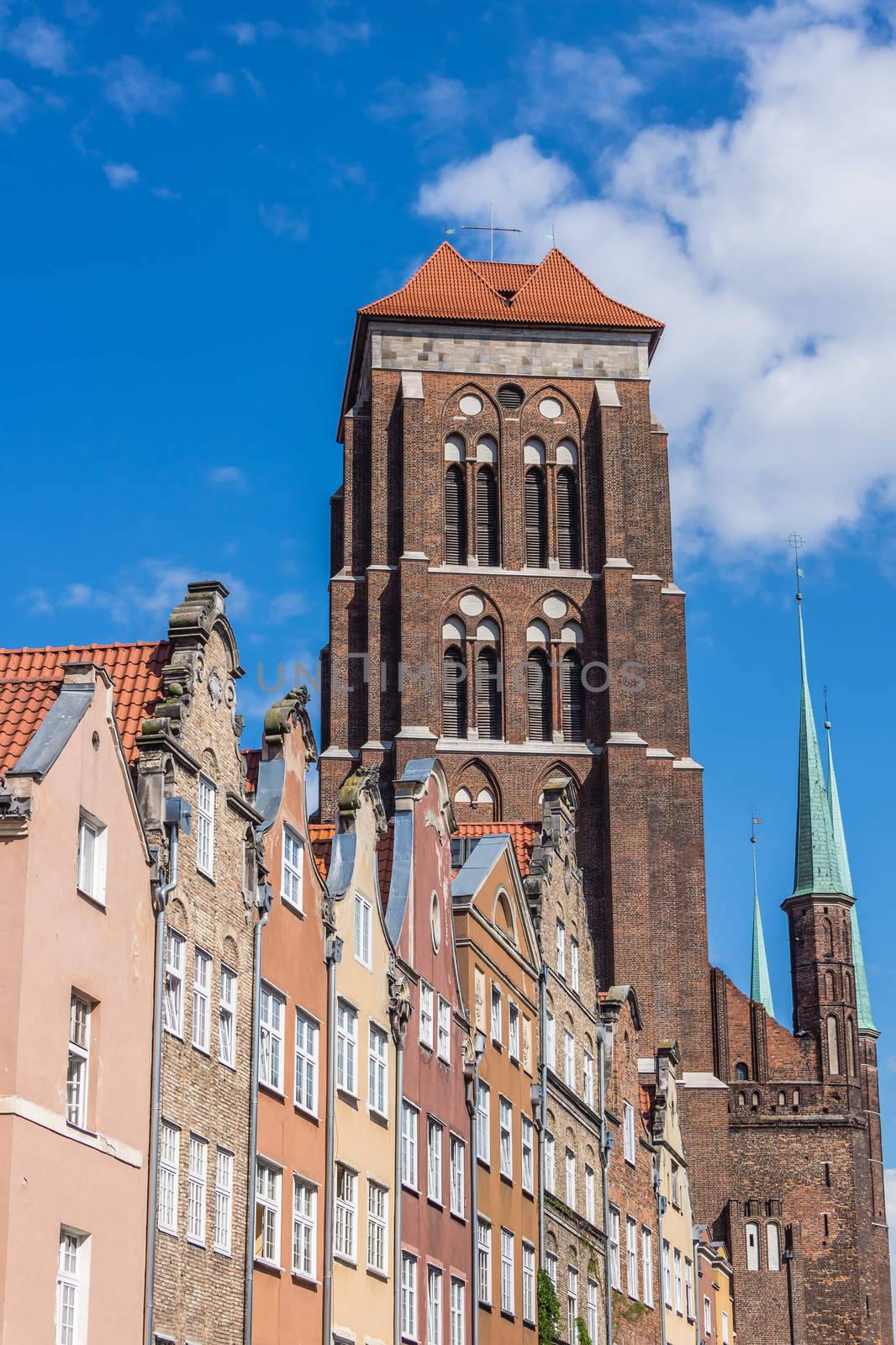 Basilica of the Assumption of the Blessed Virgin Mary in Gdansk, Poland.  Roman Catholic church built in 14th century (construction started in 1343) is the largest brick church in the world.
