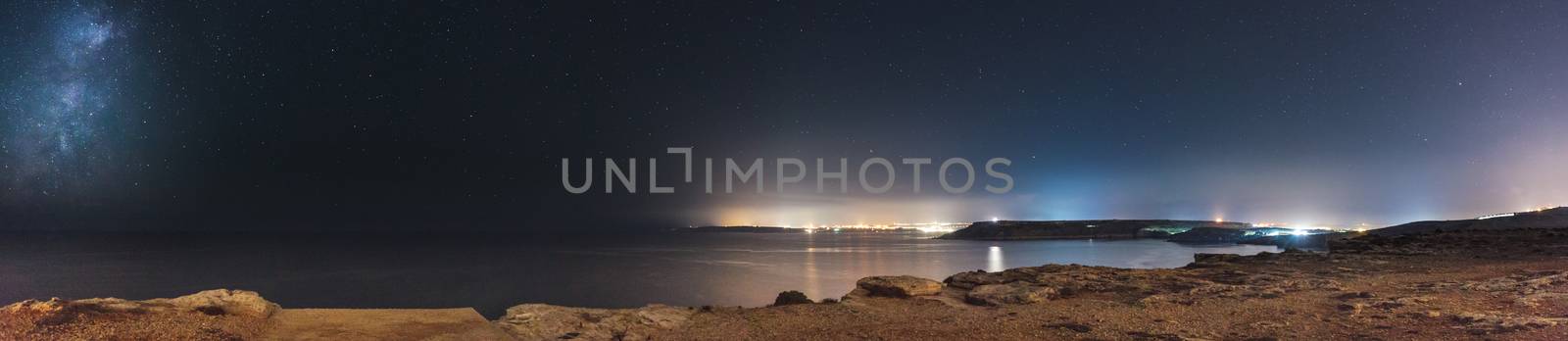 The beautiful night sky as seen from Majjistral Point in Malta