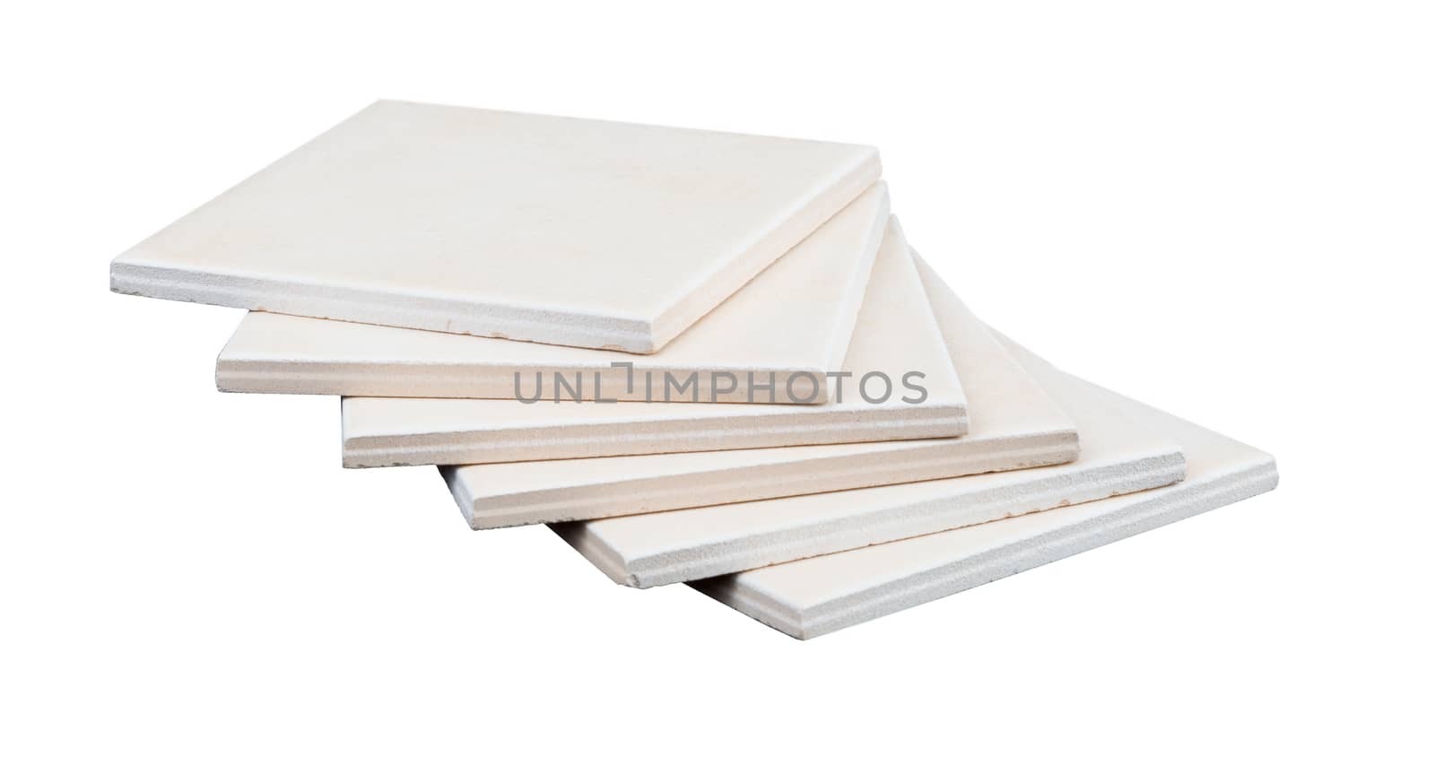 Stack of tiles on white by cherezoff