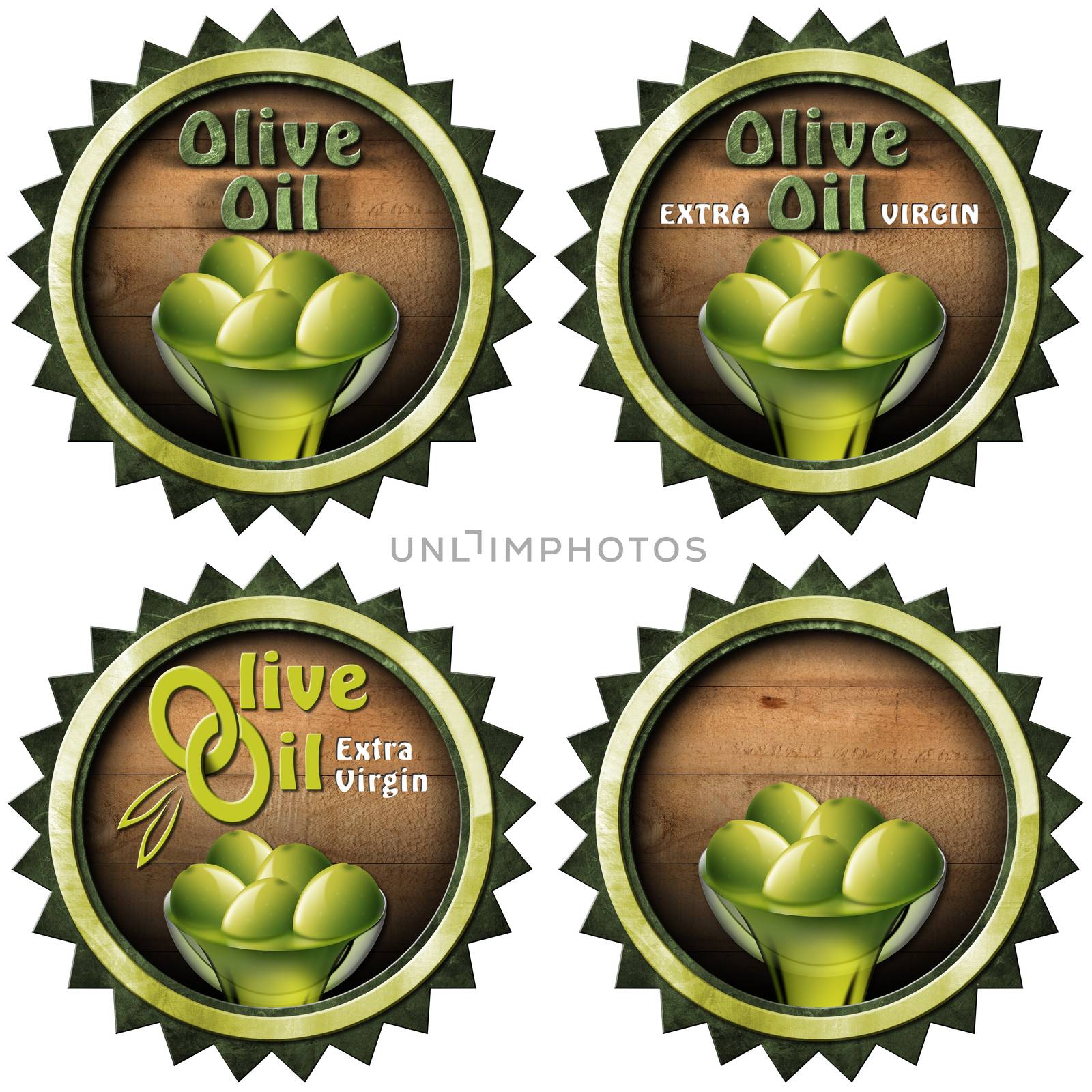 Extra Virgin Olive Oil - Four Labels by catalby