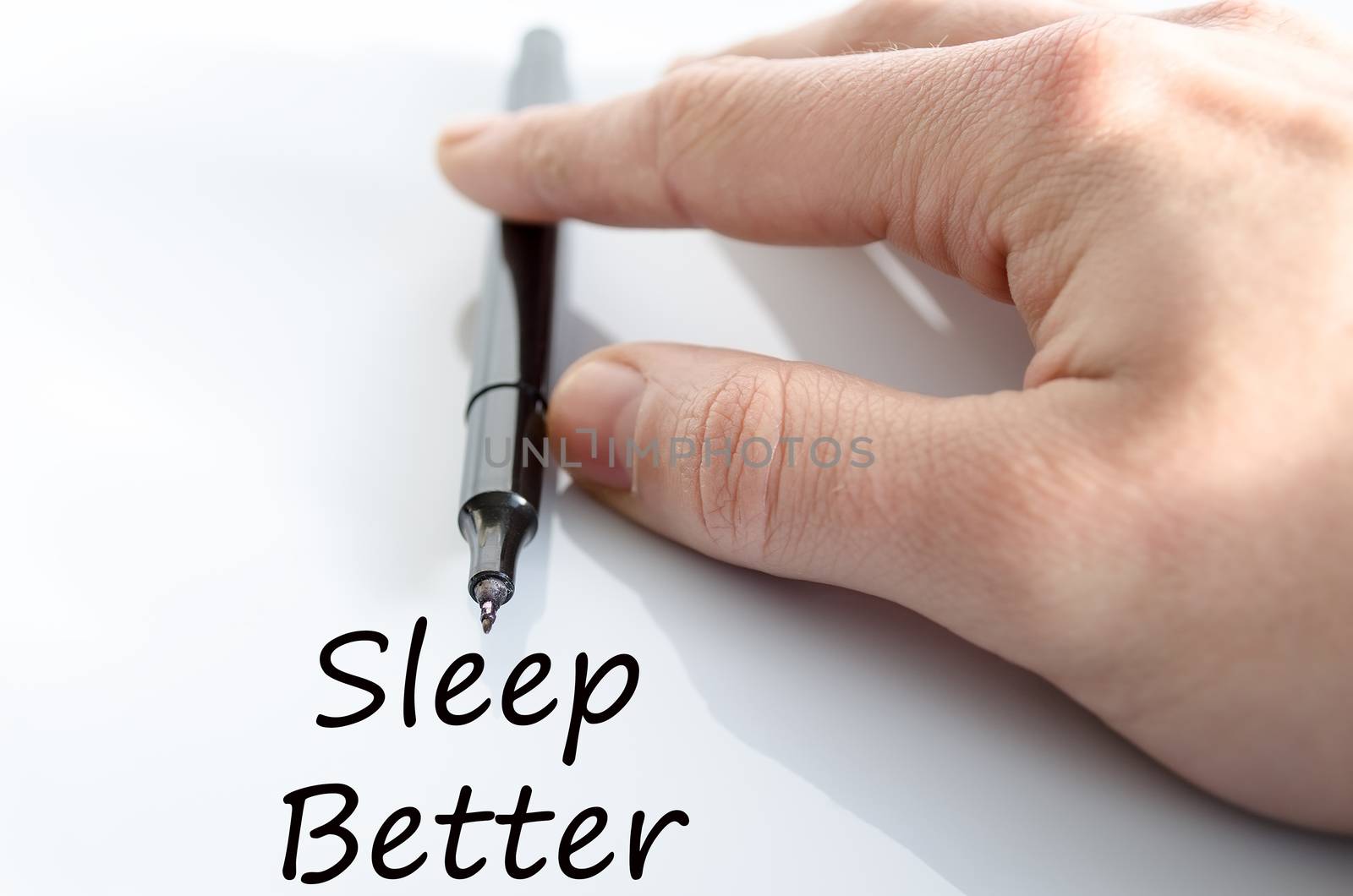 Sleep better text concept isolated over white background