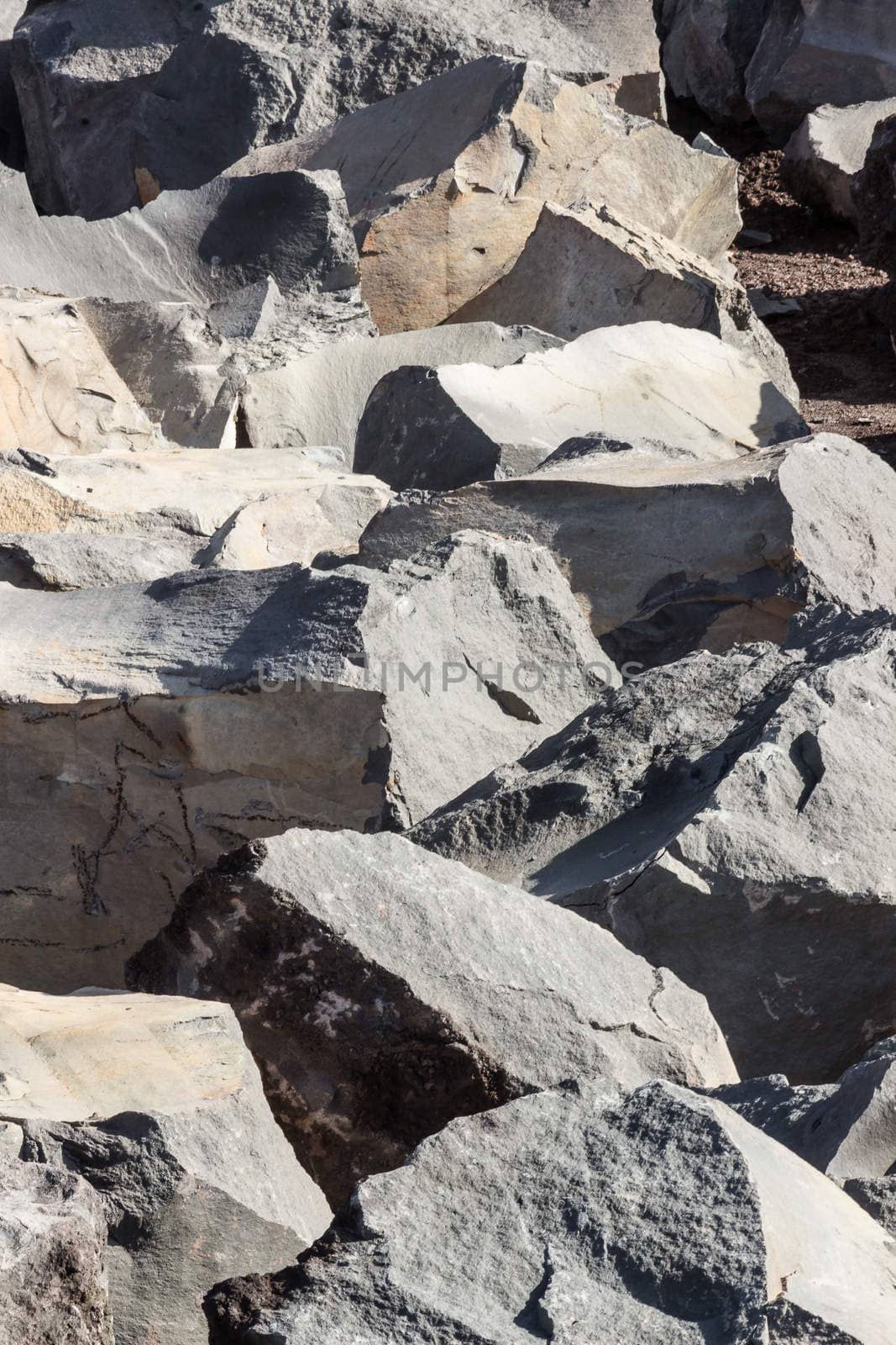 The volcanic rocks in a sicilian quarry.