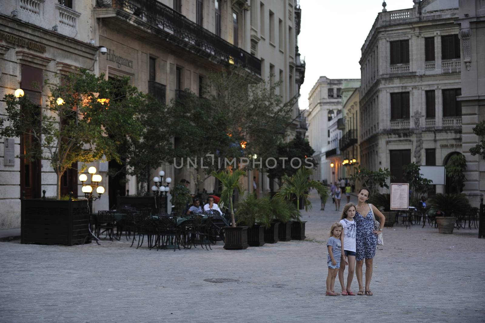 Center of the old Havana city in Cuba, view at the architectural monuments.