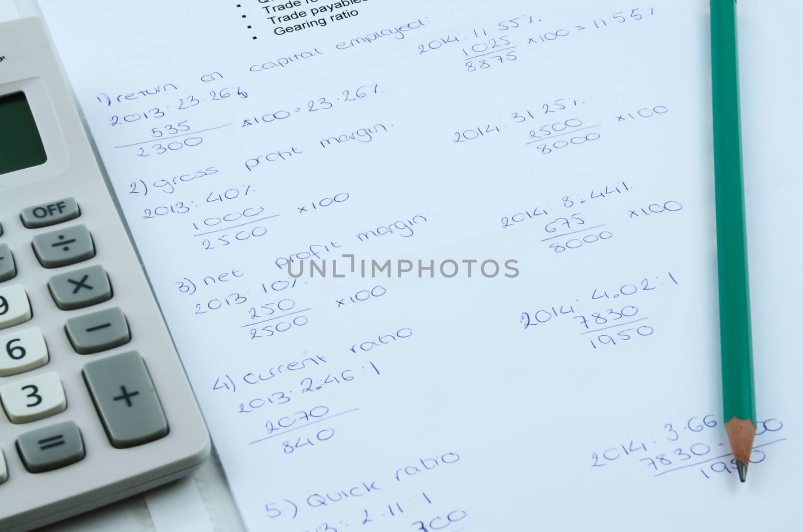 Handwritten page showing maths
 formula
