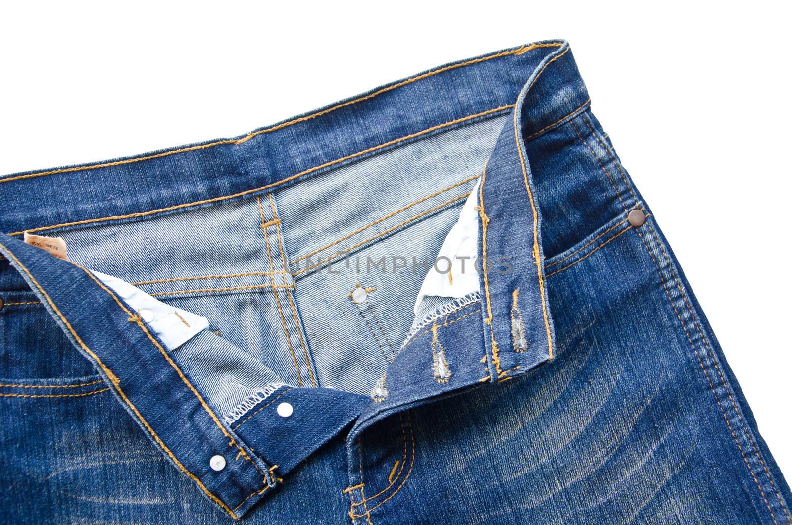 Blue Jeans Isolated on White background.