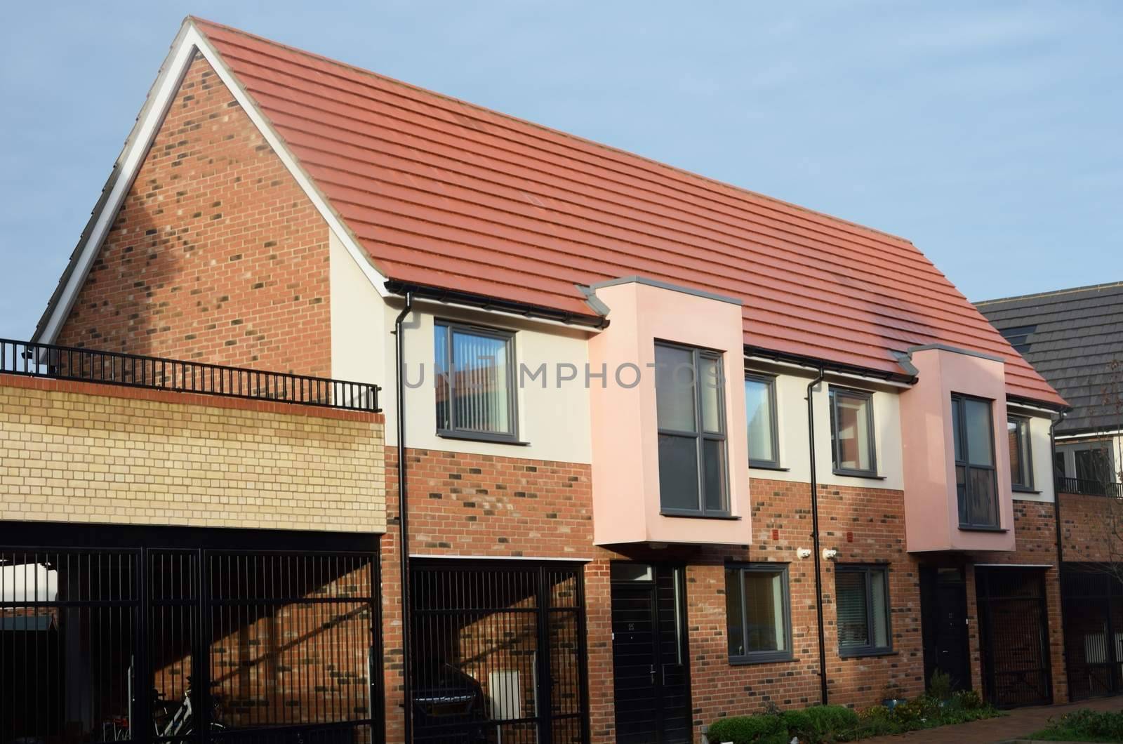 Row of new english terrace houses