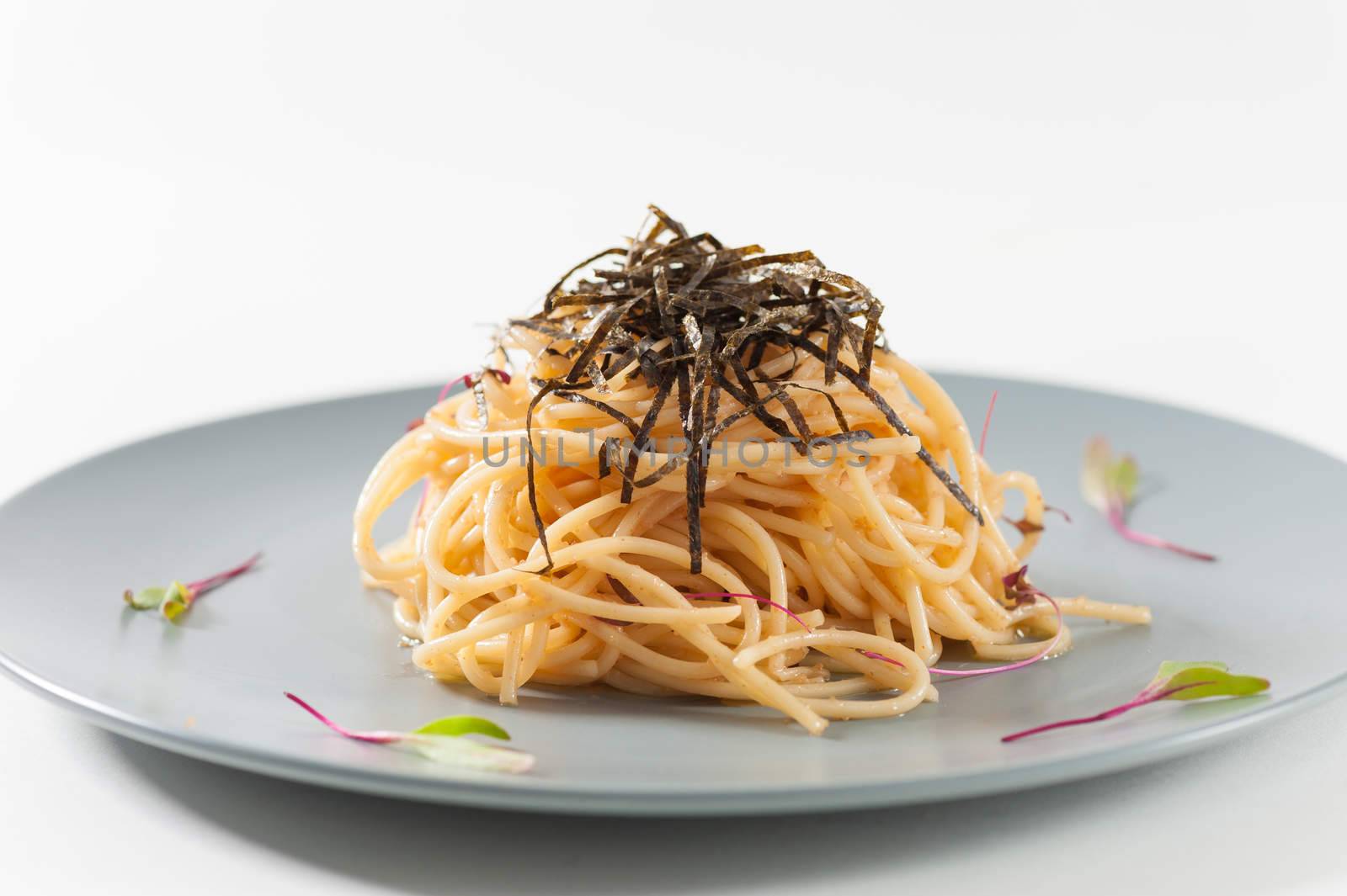 Pasta with Mentaiko (Cod fish's roe) sauce, Japanese food in European style
