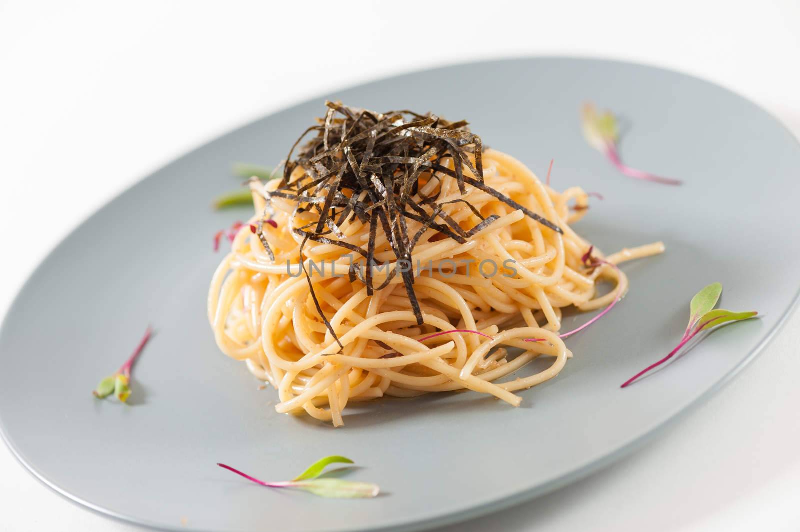 Pasta with Mentaiko (Cod fish's roe) sauce, Japanese food in European style