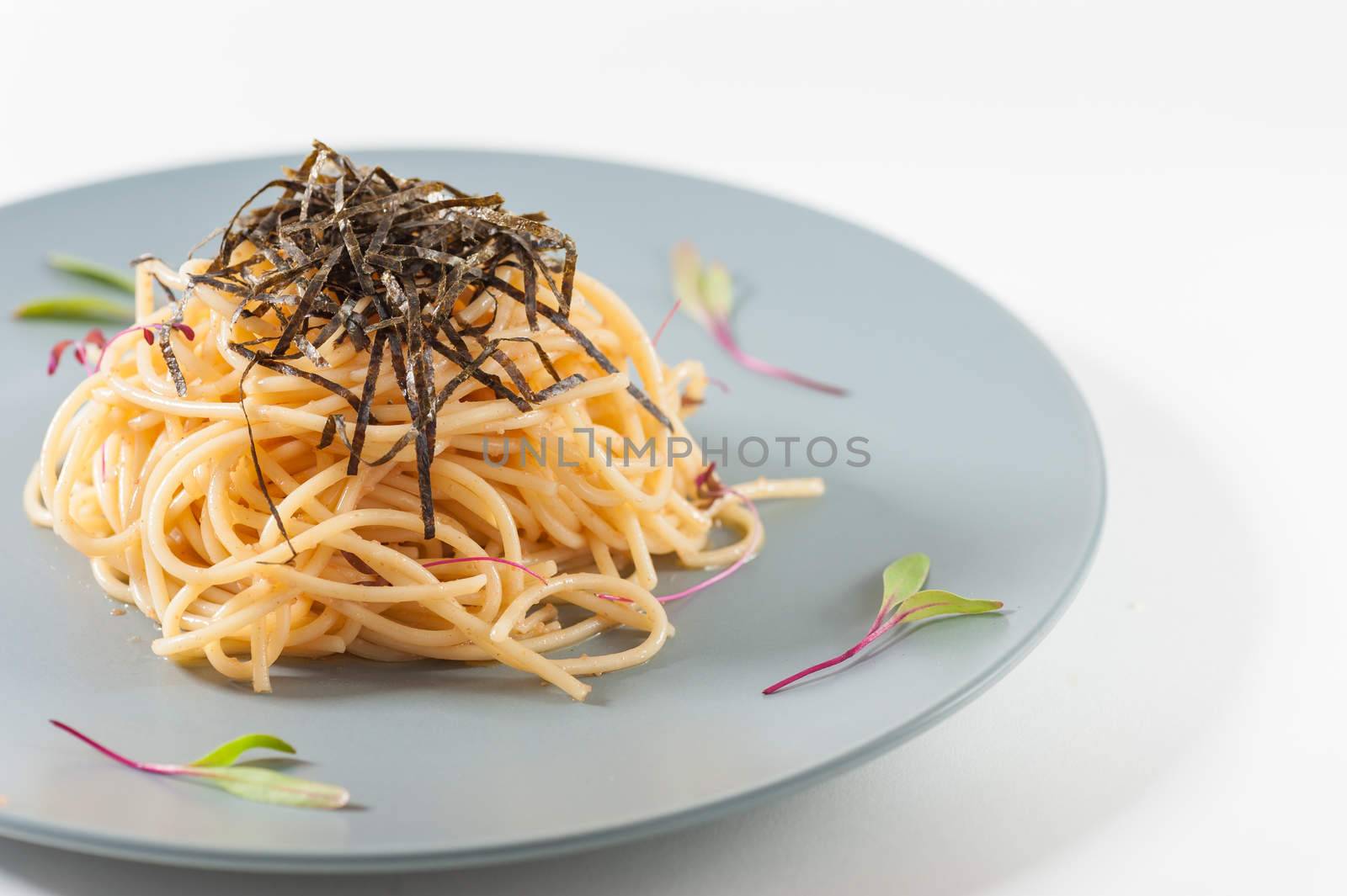Pasta with Mentaiko (Cod fish's roe) sauce, Japanese food in European style