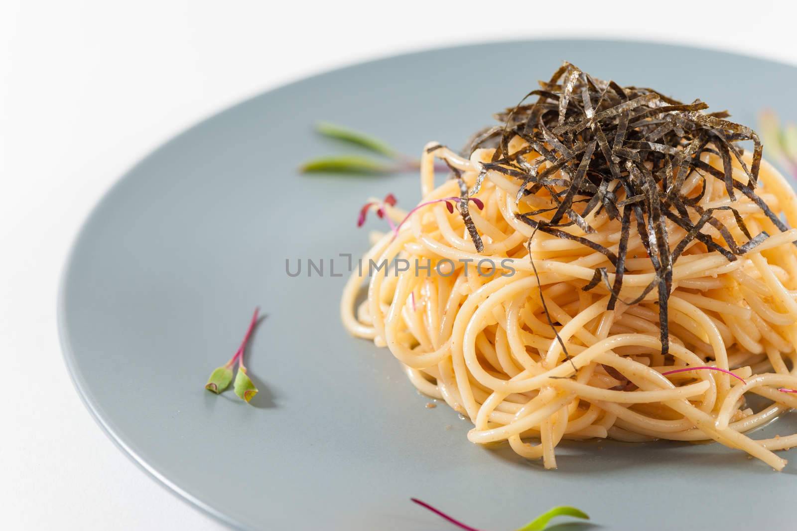 Pasta with Mentaiko (Cod fish's roe) sauce, Japanese food in European style