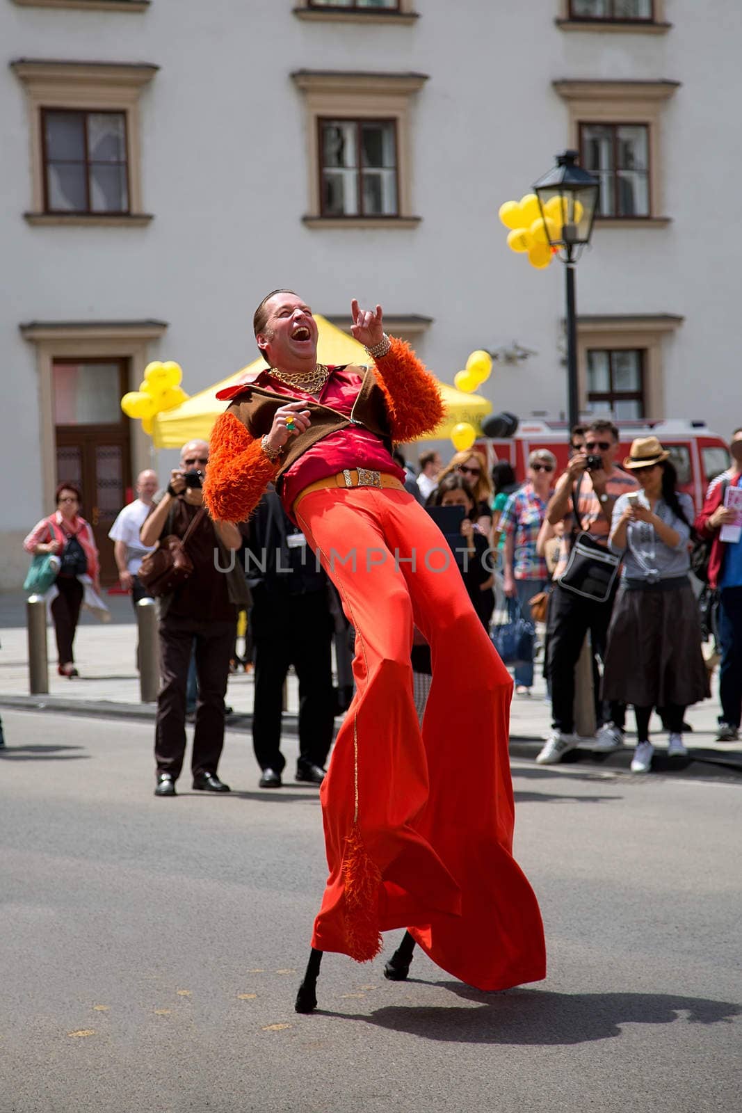 Dancer on stilts in Vienna, Austria by johan10