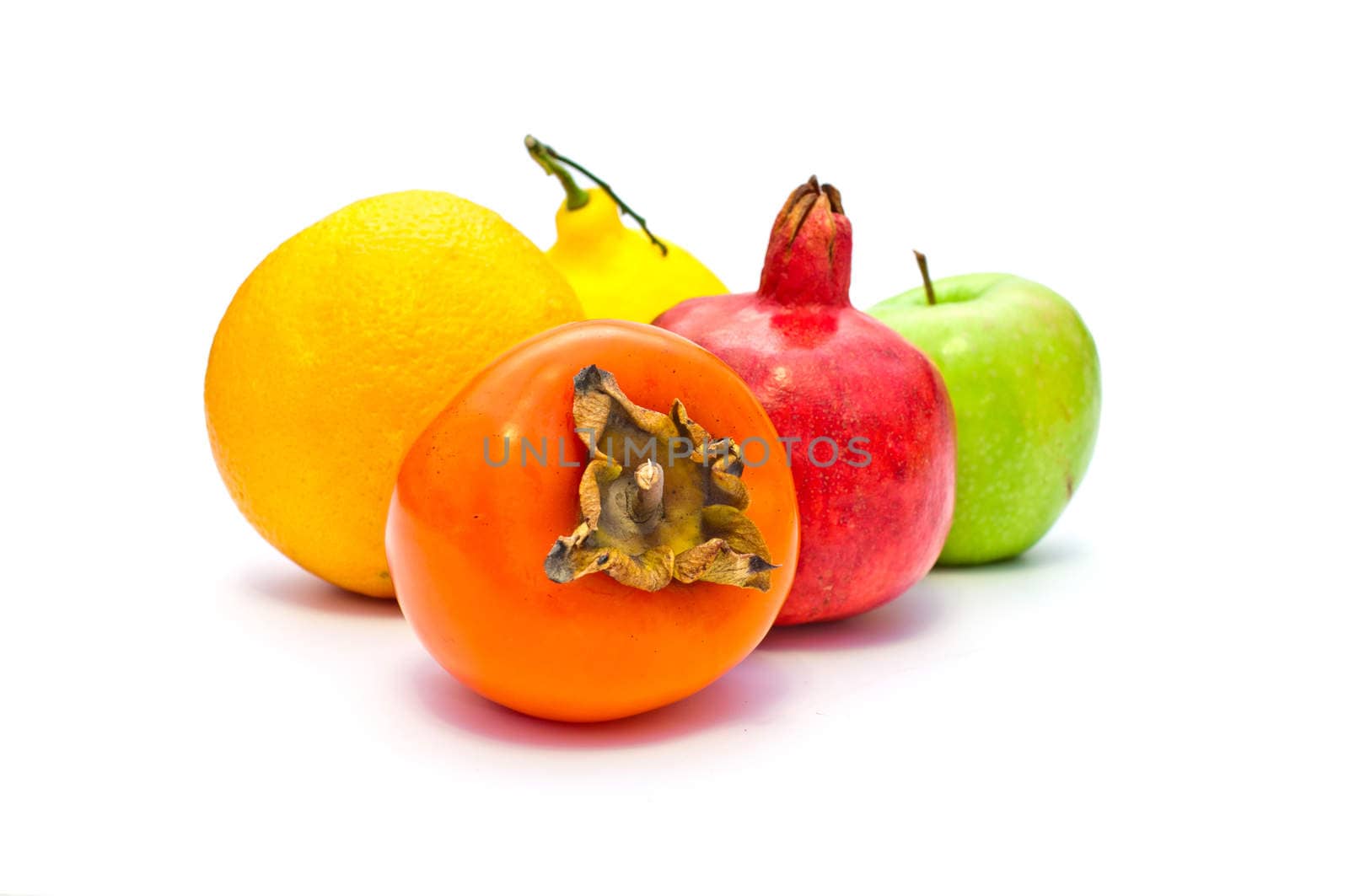 some fruit on a white background
