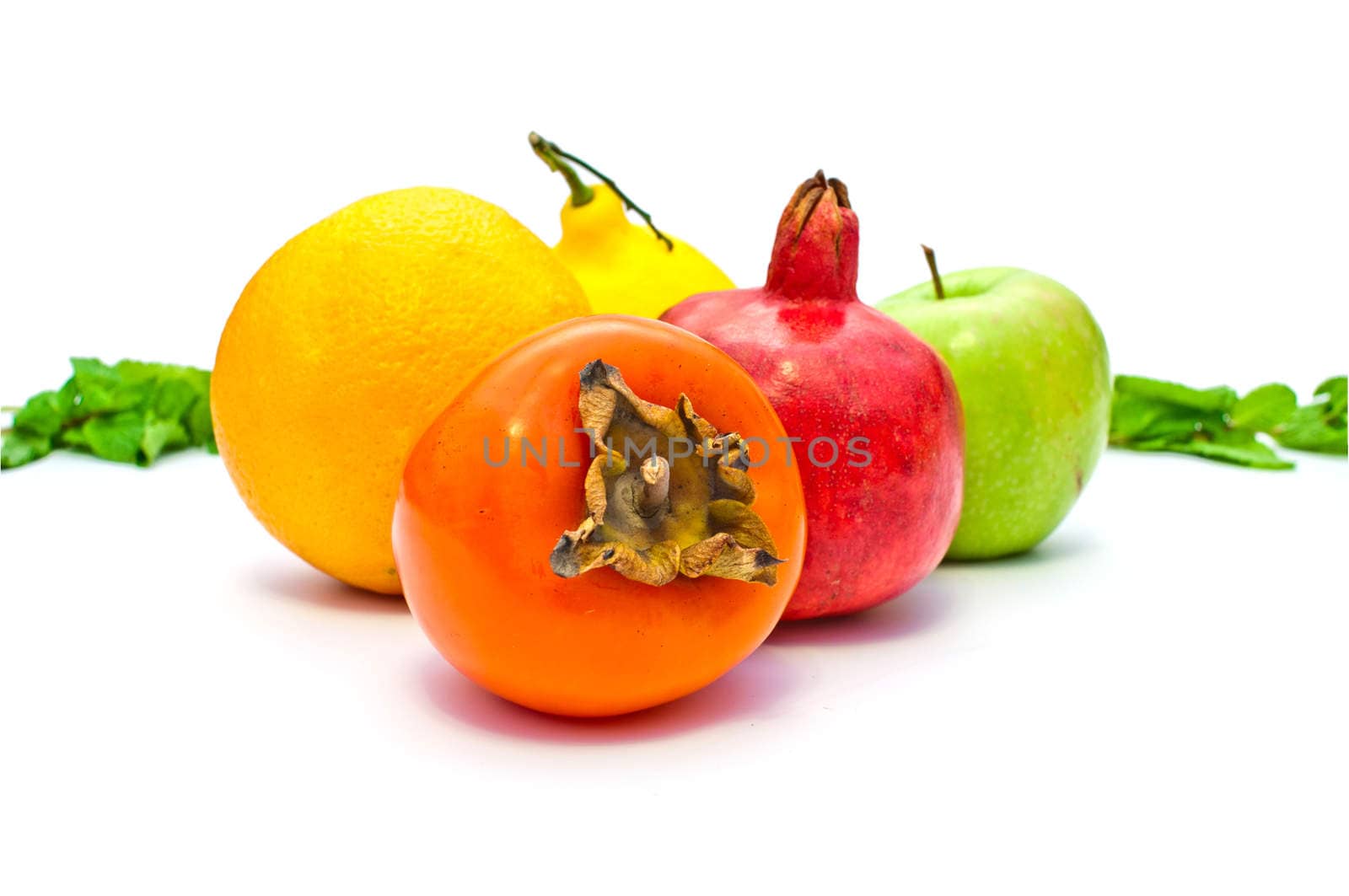 some fruit on a white background