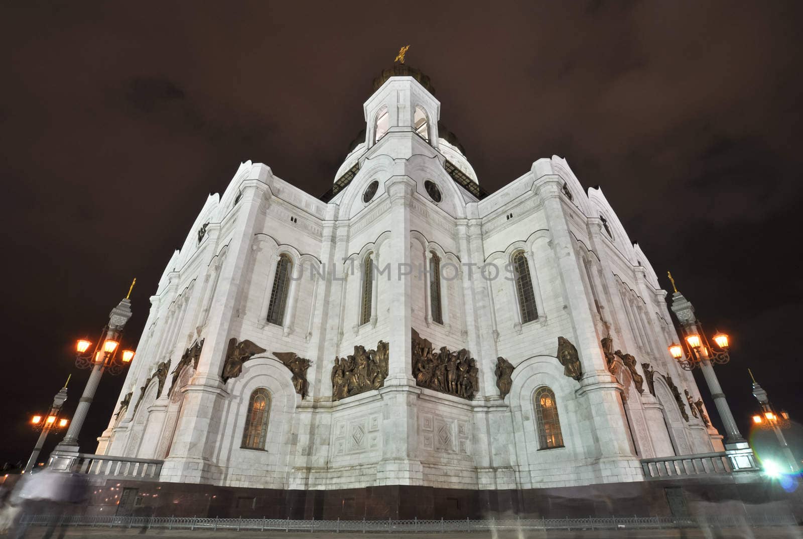 Christ the Saviour Cathedral at night. Moscow. Russia