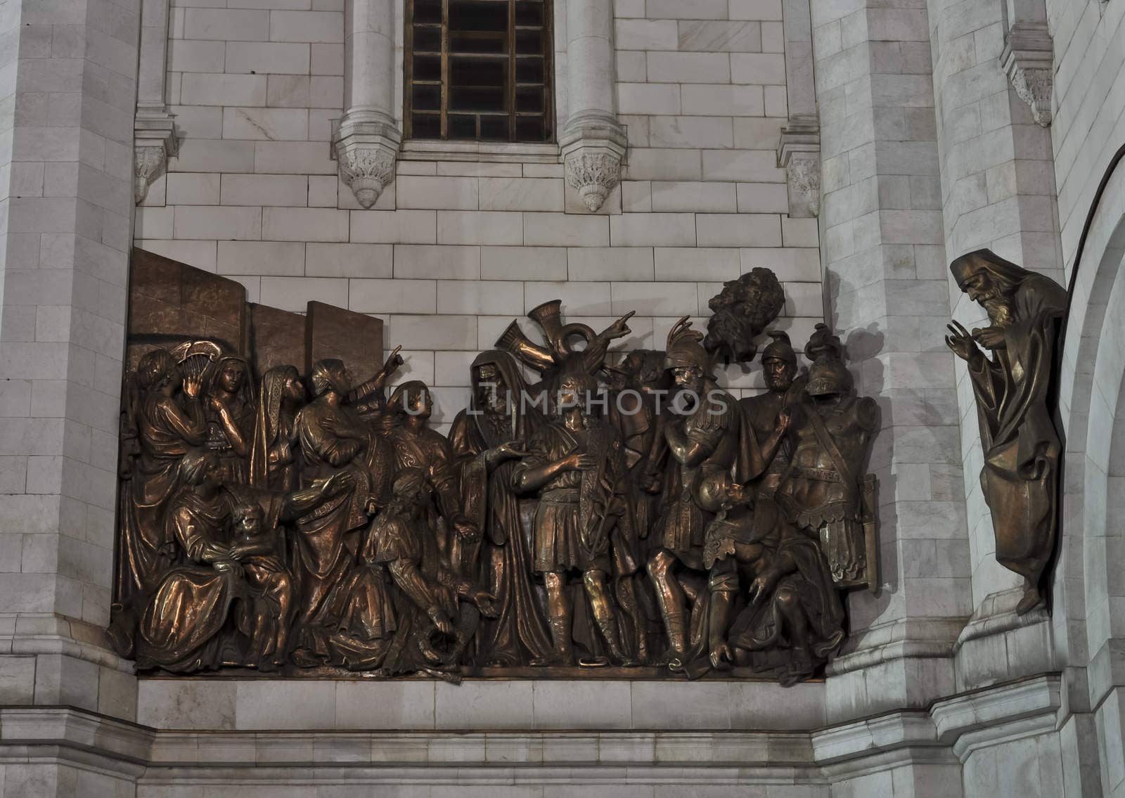 Christ the Saviour Cathedral at night.  details and close up. Moscow. Russia by vlaru