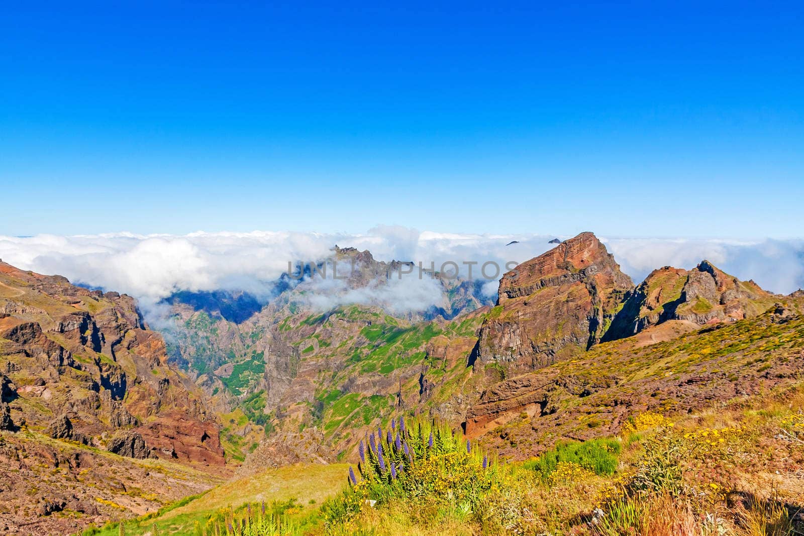 In the heart of Madeira near mountain Pico do Arieiro - mountainous landscape