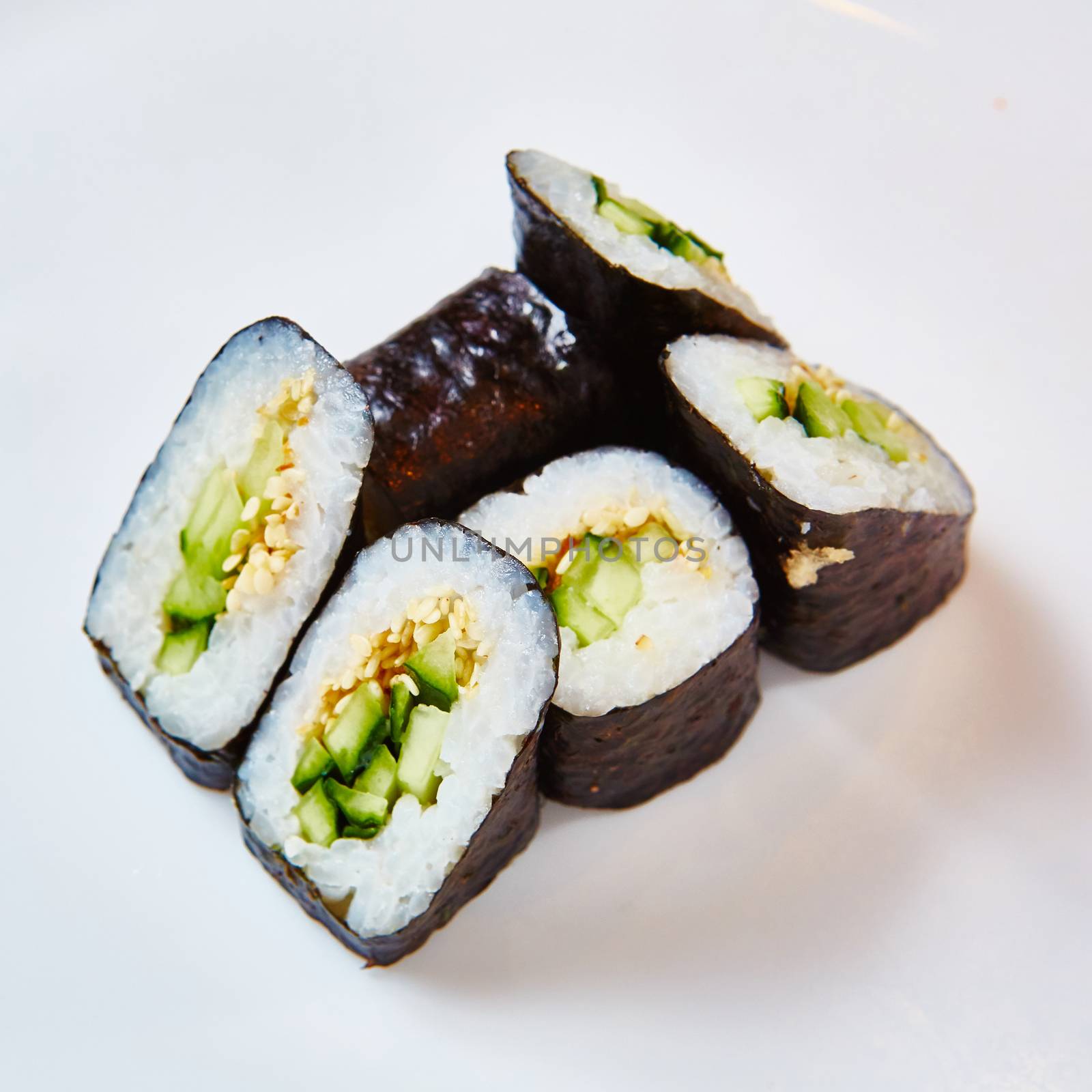 Japanese food restaurant - sushi rolls. Shallow dof