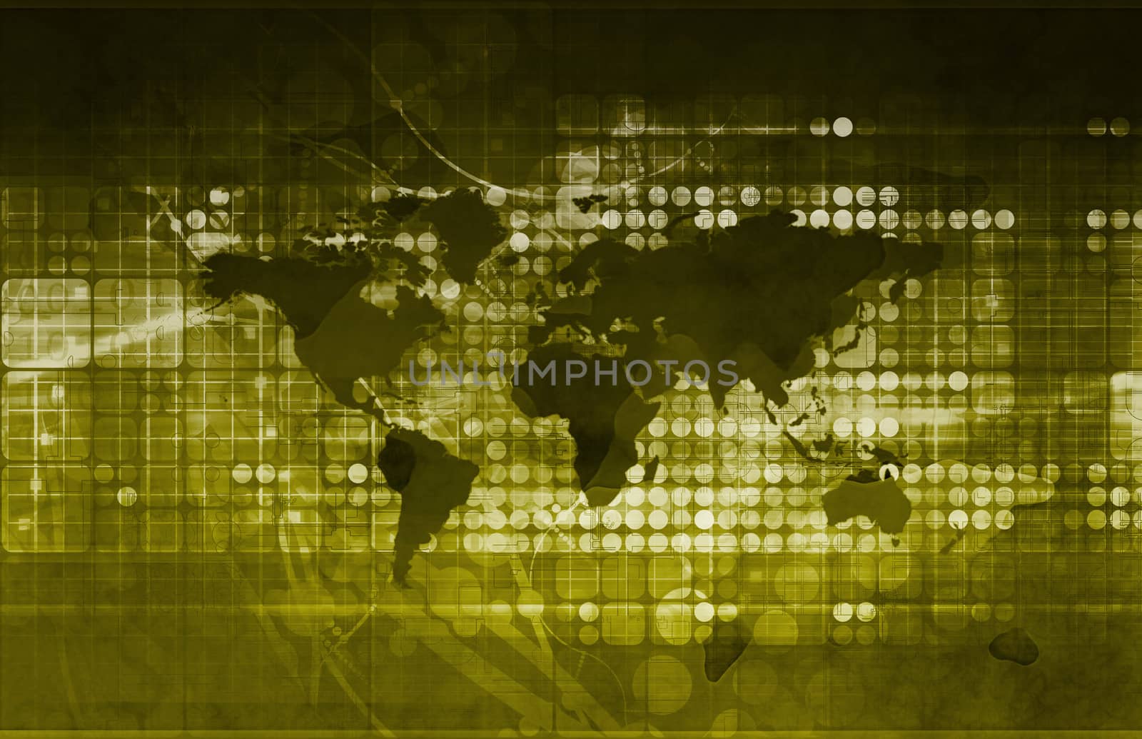 Abstract Science Concept Background with World Map 