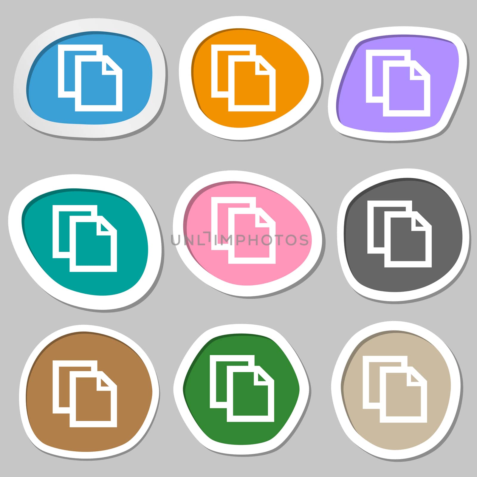 Edit document sign icon. content button.. Multicolored paper stickers. illustration