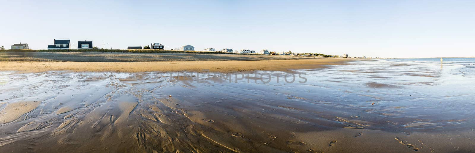 Panoramic landscape of a beach in Maine, Usa