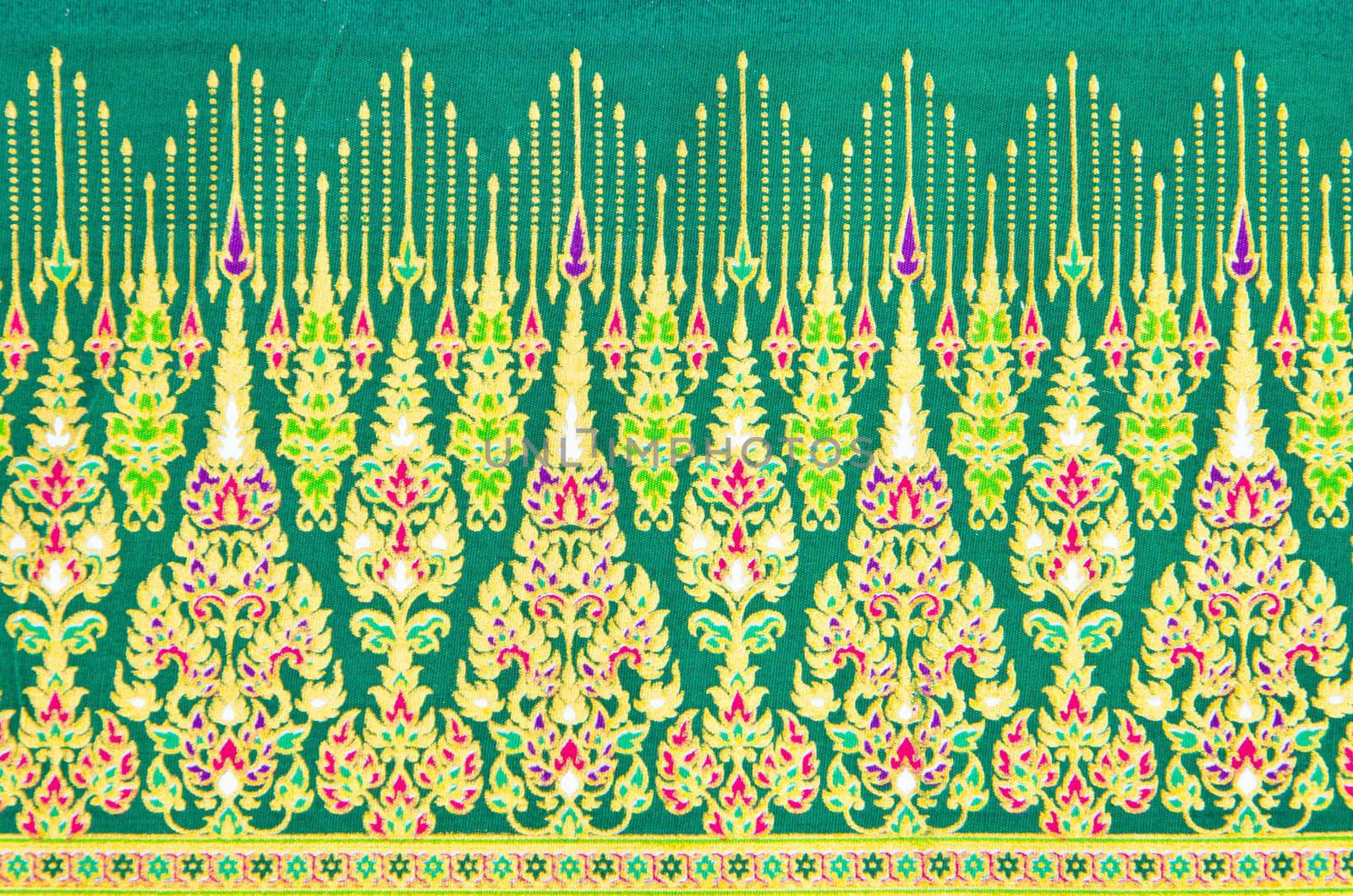 close up pattern texture of general traditional thai style native handmade batik fabric weave