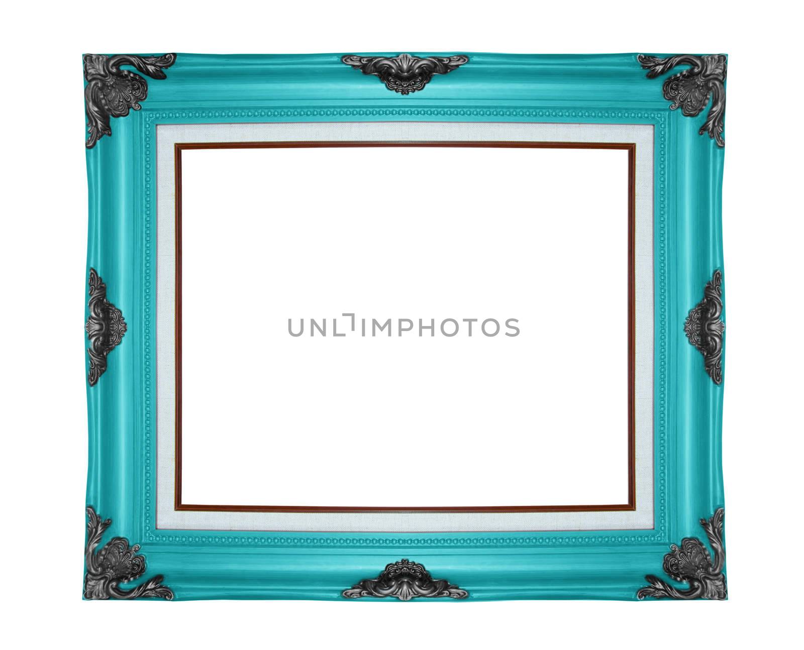 Classic wooden frame isolated on white background, clipping path.
