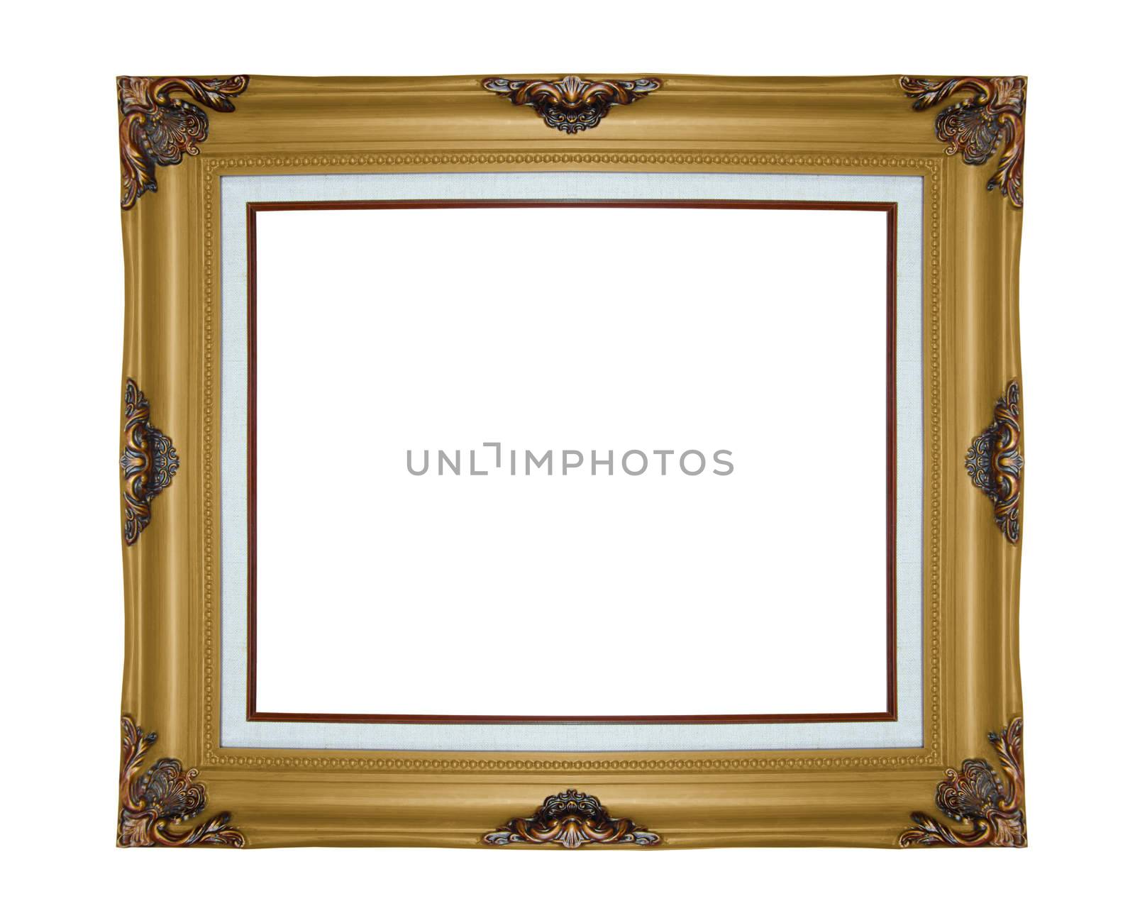 Classic wooden frame isolated on white background, clipping path.