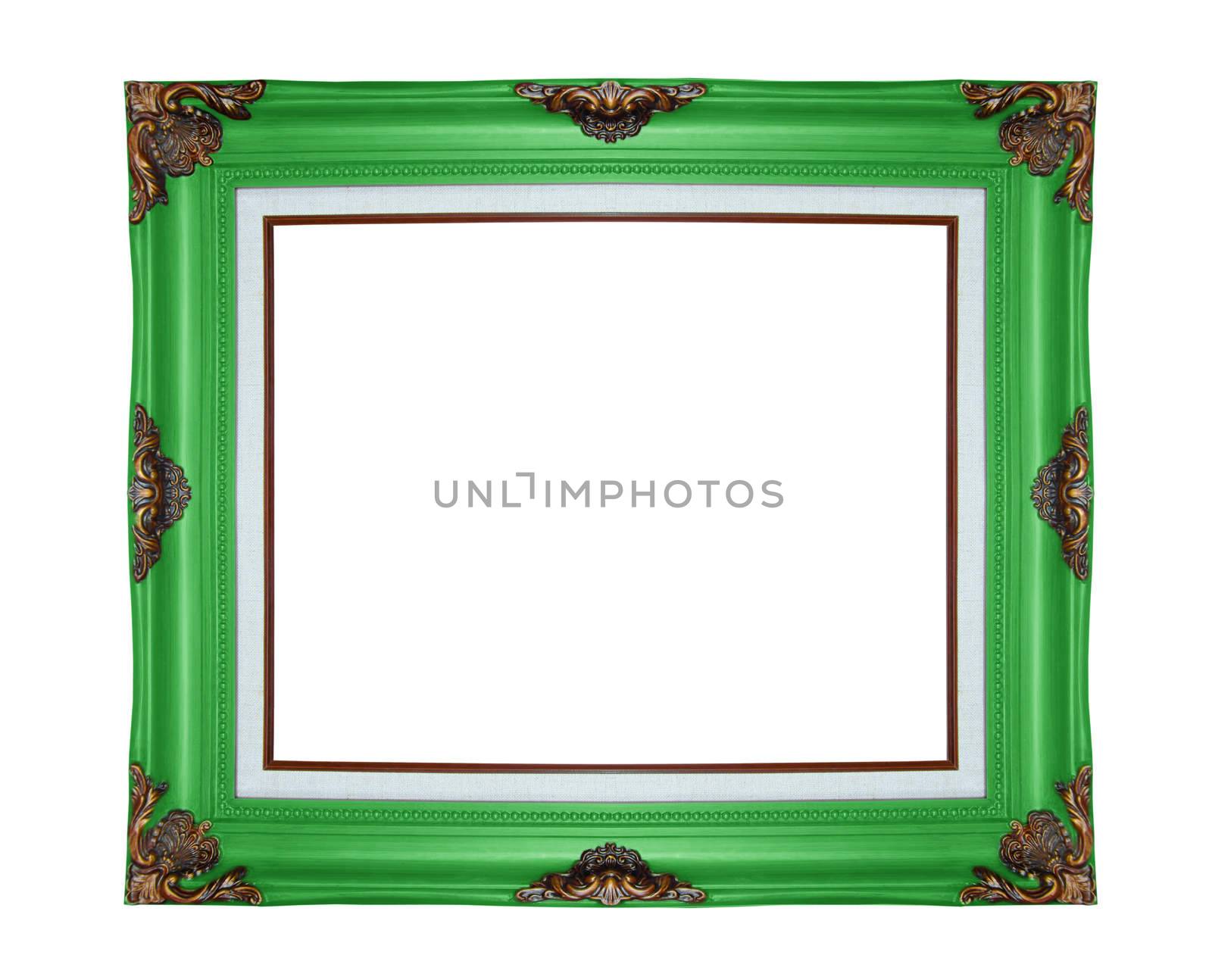 Classic wooden frame isolated on white background, clipping path.