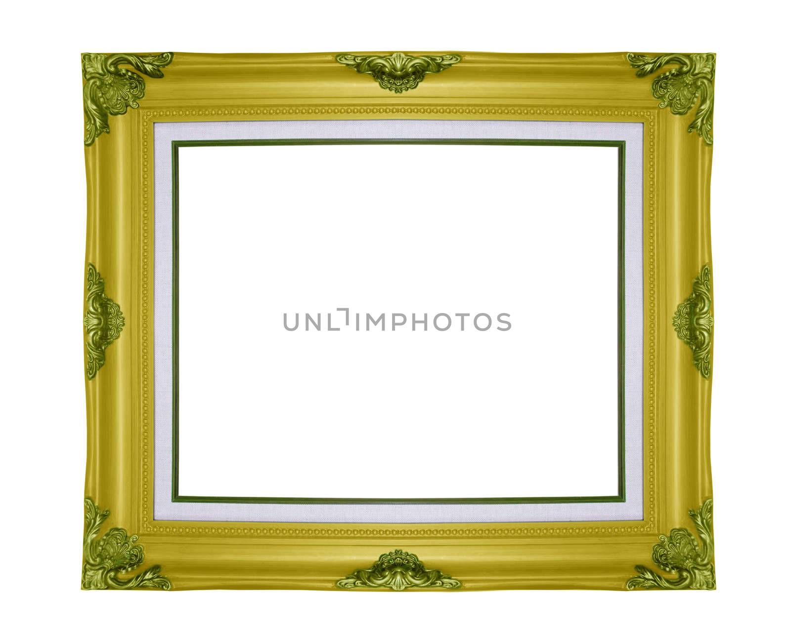 Classic wooden frame isolated on white background, clipping path.