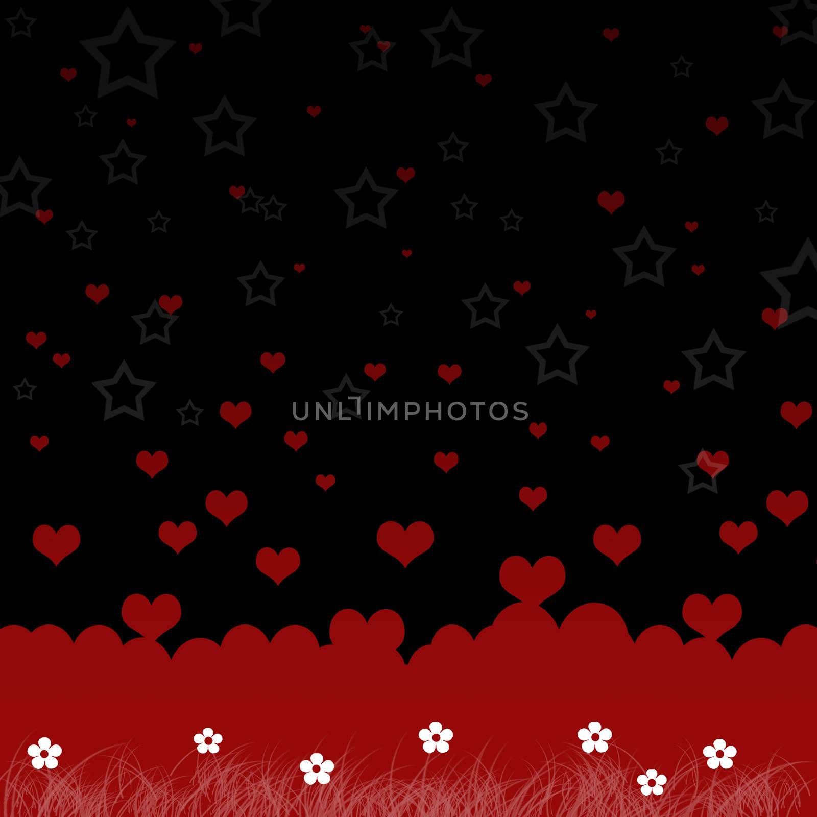 Red hearts and star by Gamjai