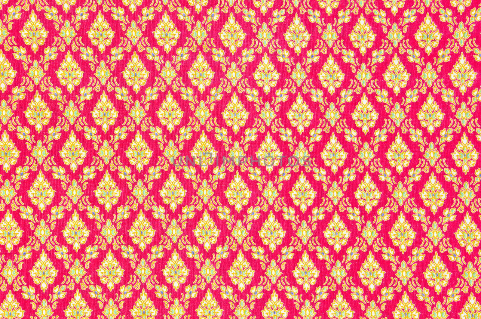 close up pattern texture of general traditional thai style native handmade batik fabric weave