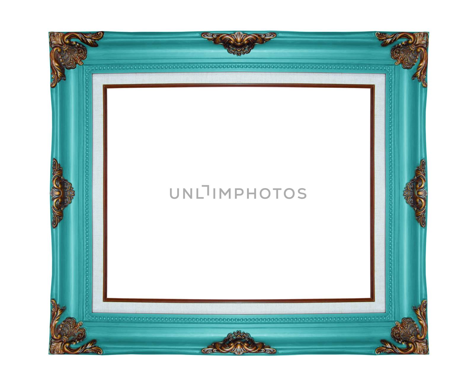 Classic wooden frame isolated on white background, clipping path.