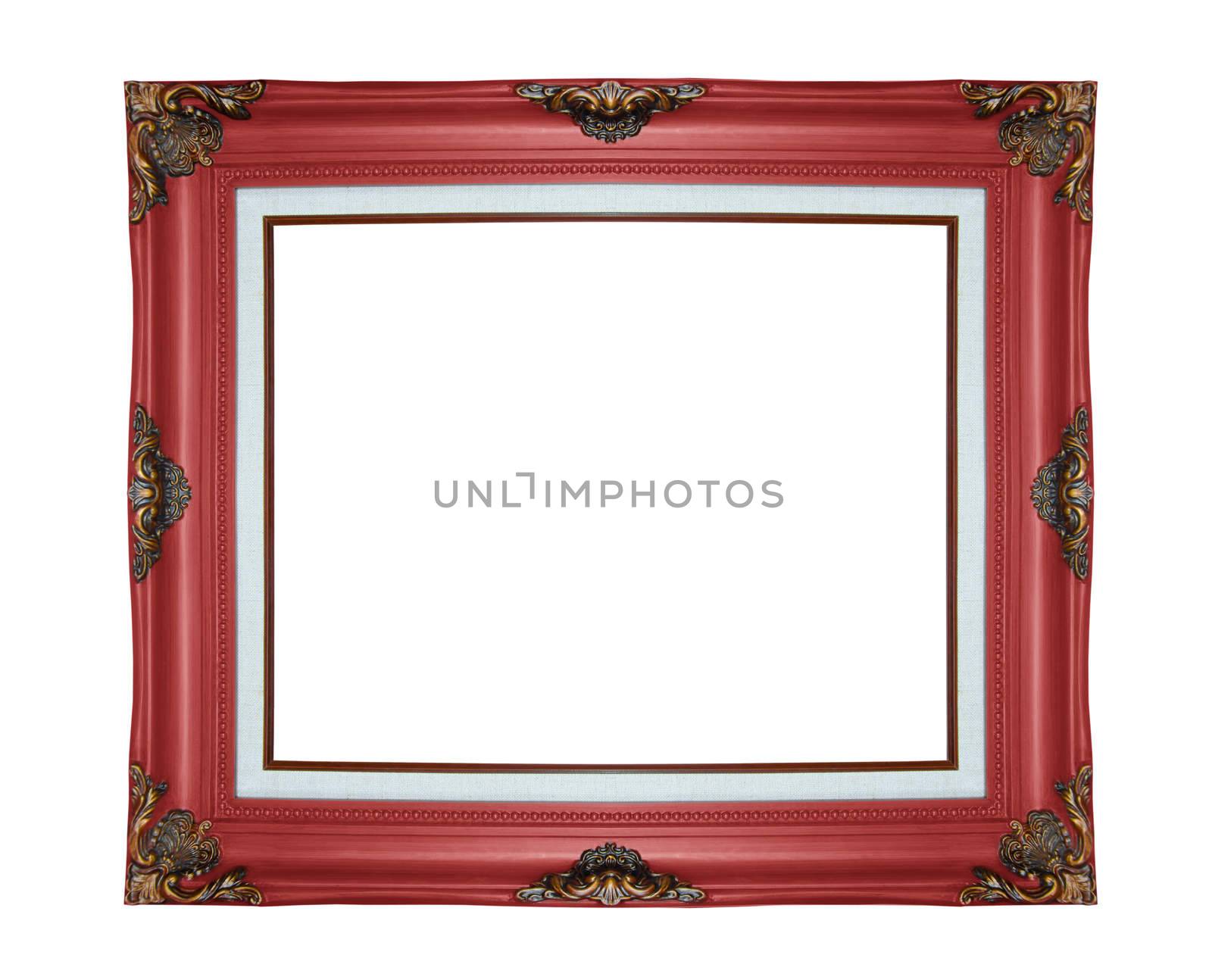 Classic wooden frame isolated on white background, clipping path.