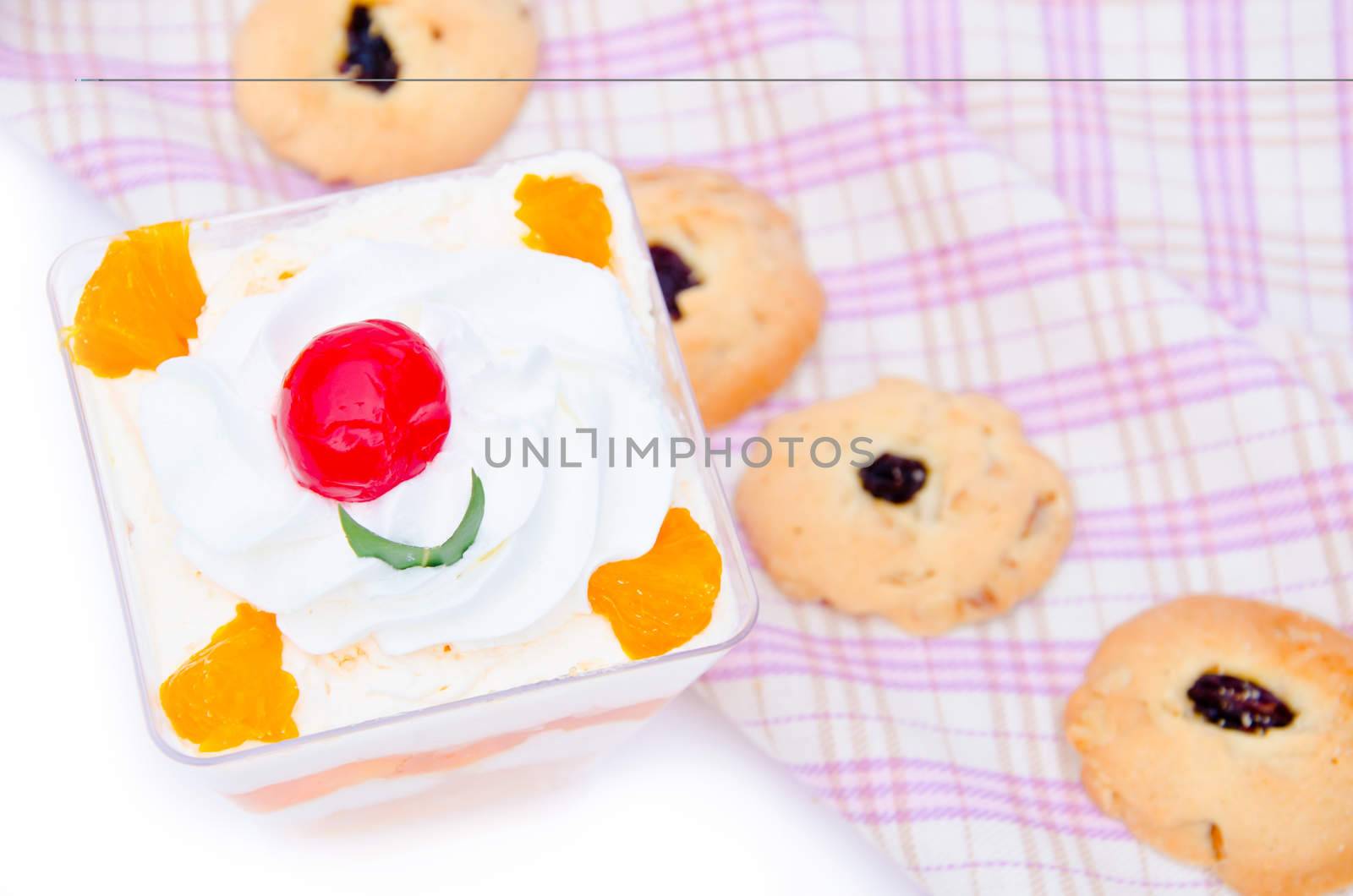 Orange cup cake and cookies.