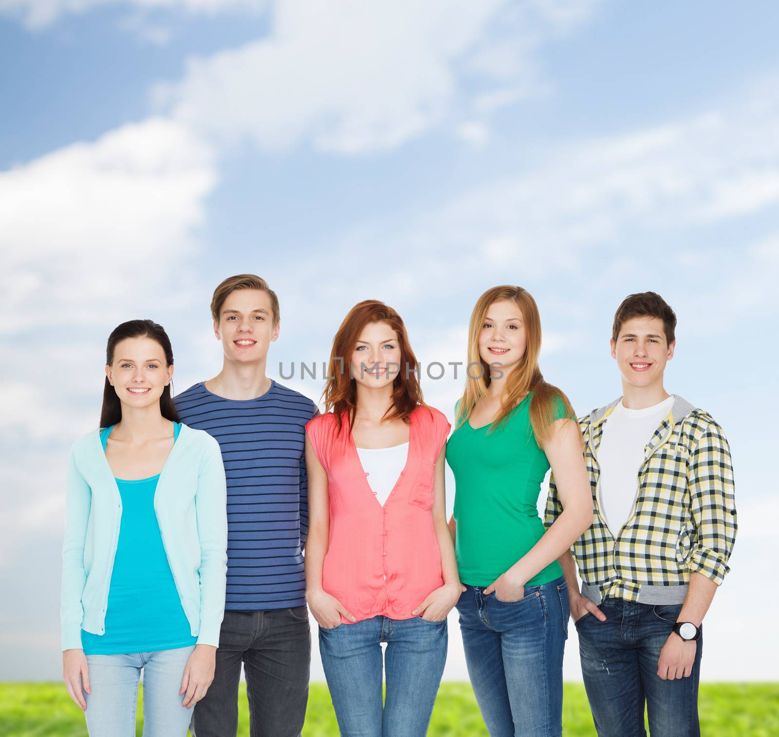 group of smiling students standing by dolgachov