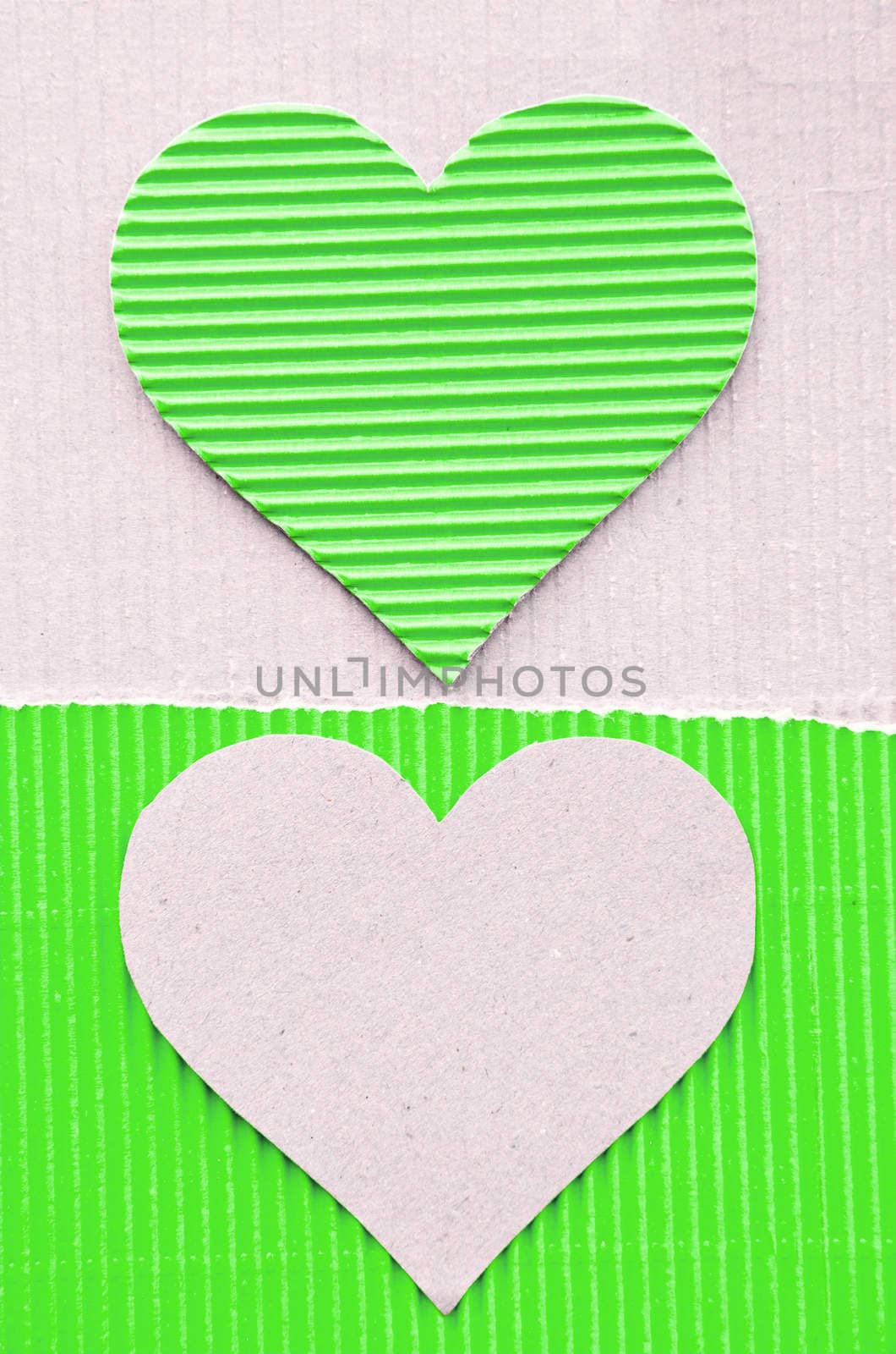 heart green corrugated paper