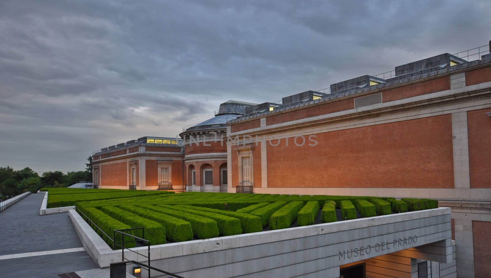 museo del prado,  Hedge and garden at the back, madrid, spain by vlaru