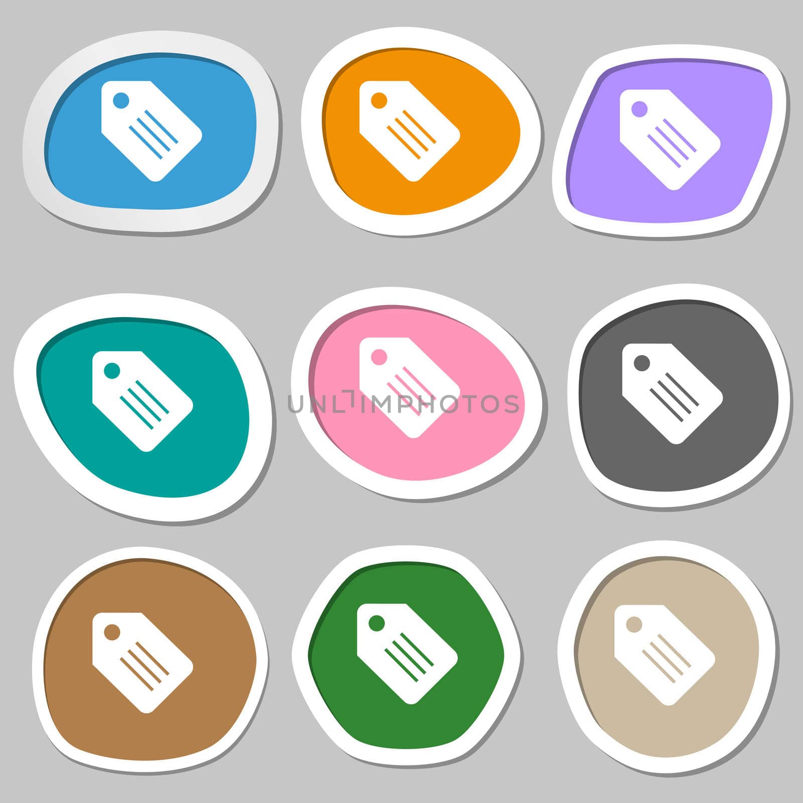 Special offer label icon symbols. Multicolored paper stickers. illustration