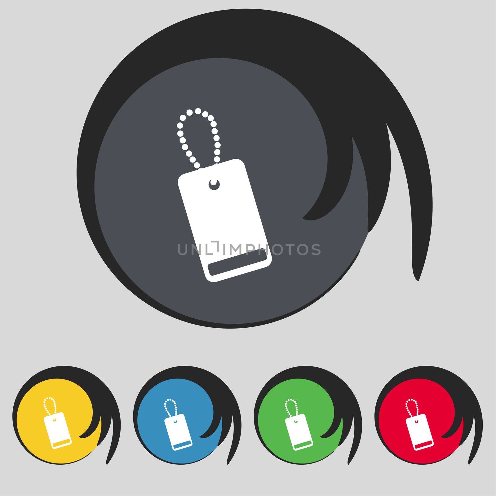army chains icon sign. Symbol on five colored buttons. illustration
