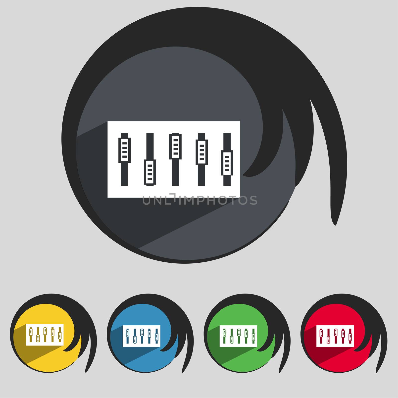 Dj console mix handles and buttons icon symbol. Trendy, modern design with space for your text  by serhii_lohvyniuk