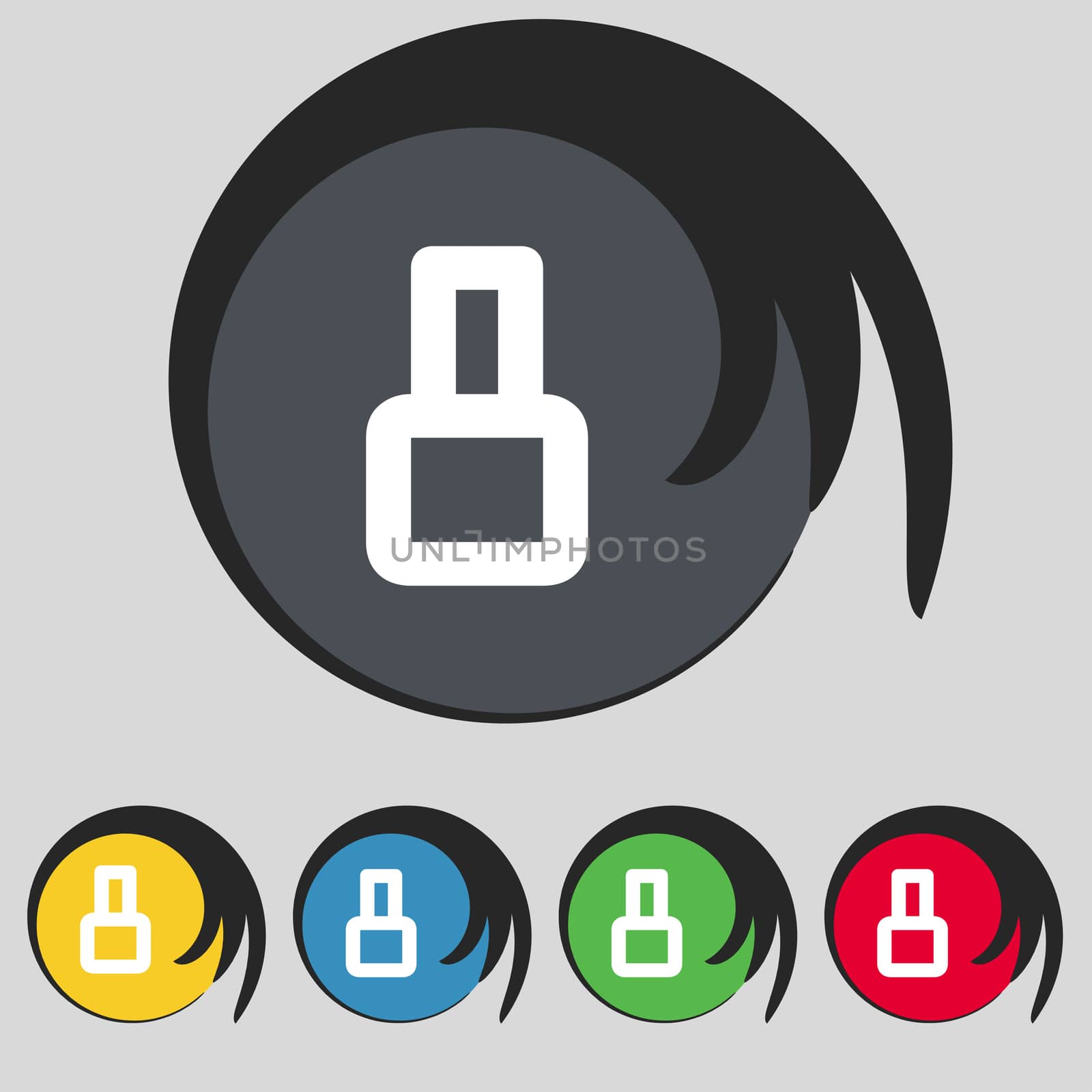 number Eight icon sign. Set of coloured buttons. illustration