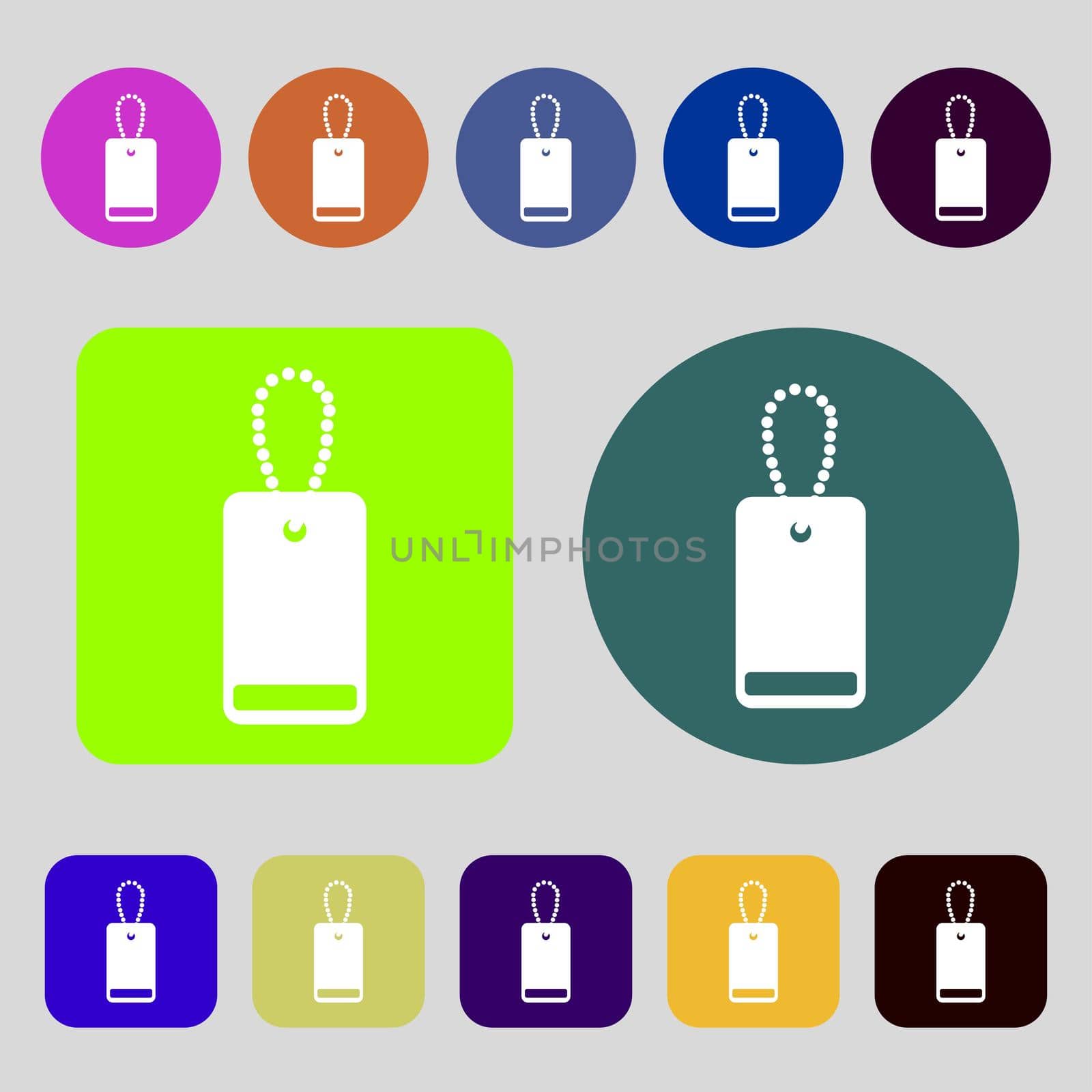 army chains icon sign.12 colored buttons. Flat design. illustration