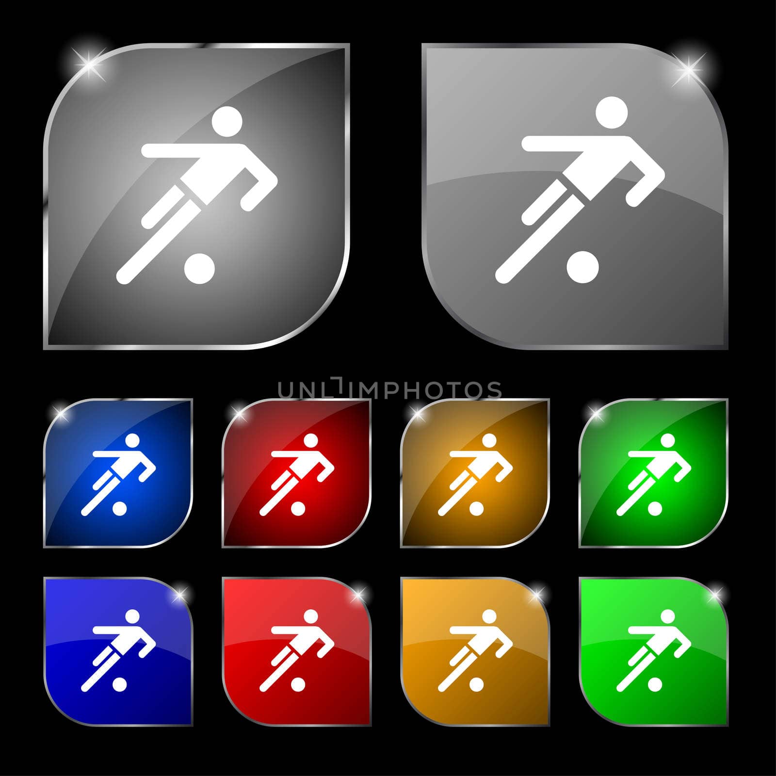 football player icon. Flat modern Set colourful web buttons.  by serhii_lohvyniuk