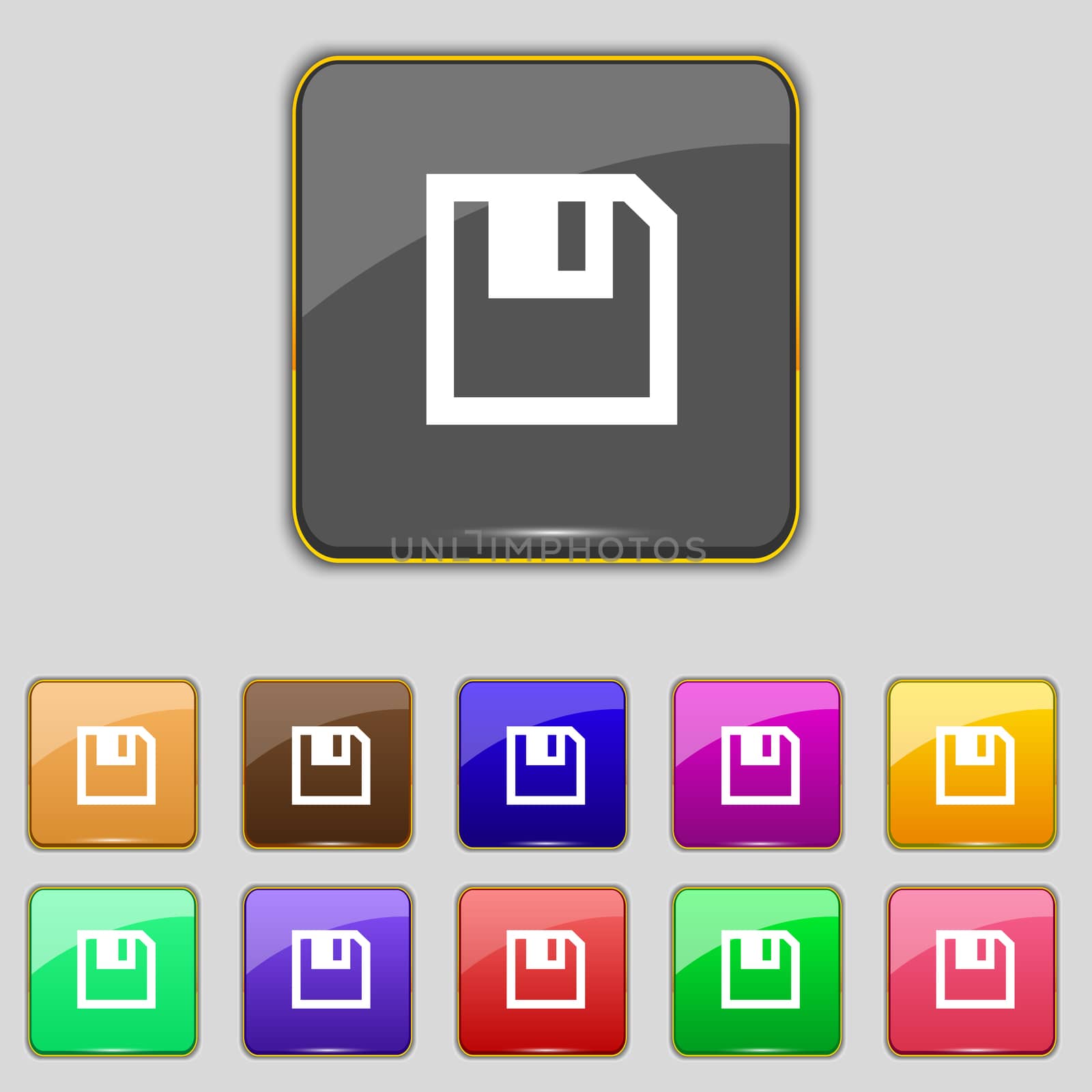 floppy icon. Flat modern design Set colour buttons. illustration