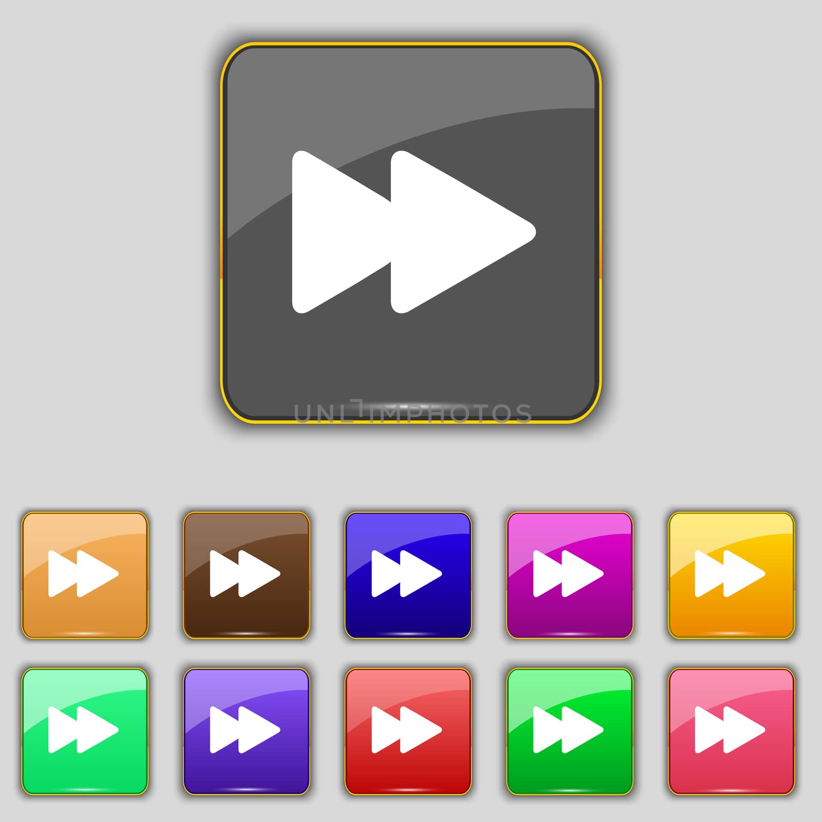 rewind icon sign. Set with eleven colored buttons for your site.  by serhii_lohvyniuk