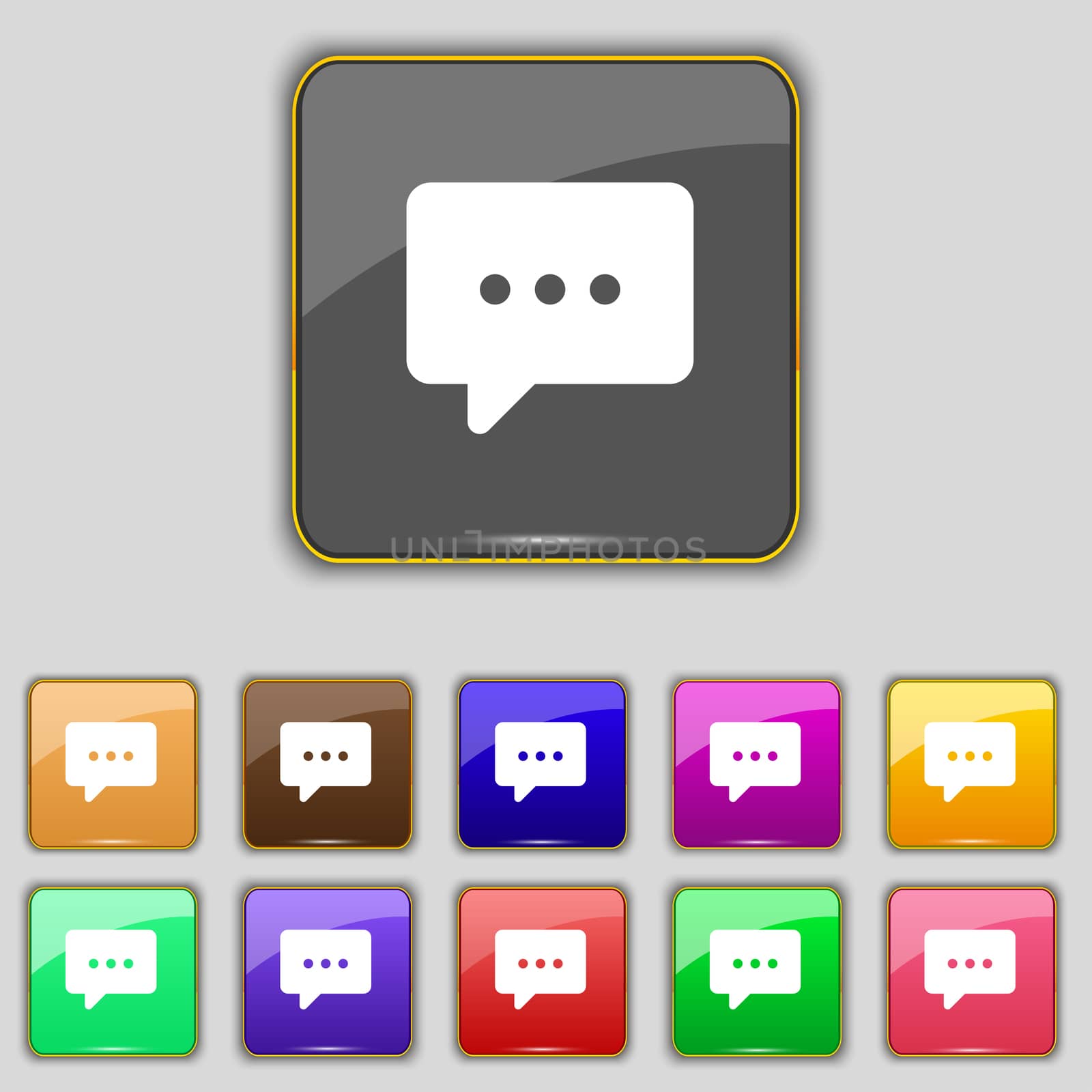 Cloud of thoughts icon sign. Set with eleven colored buttons for your site.  by serhii_lohvyniuk